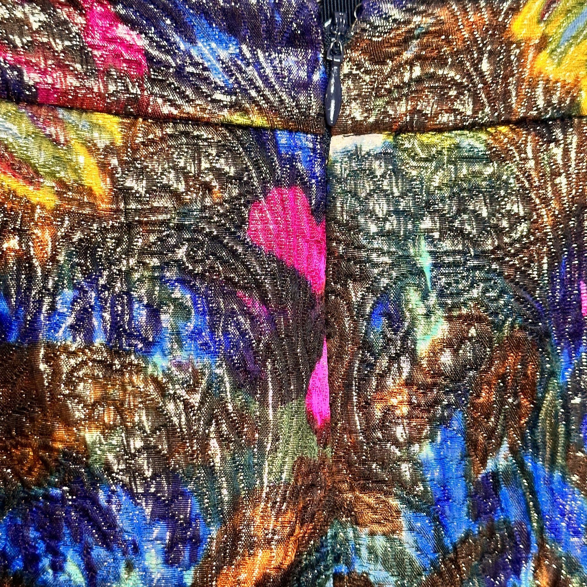 J.Crew J. Crew Silk Cotton Black Floral Metallic Textured Straight Size 27" / US 4 / IT 40 - 4 Thumbnail