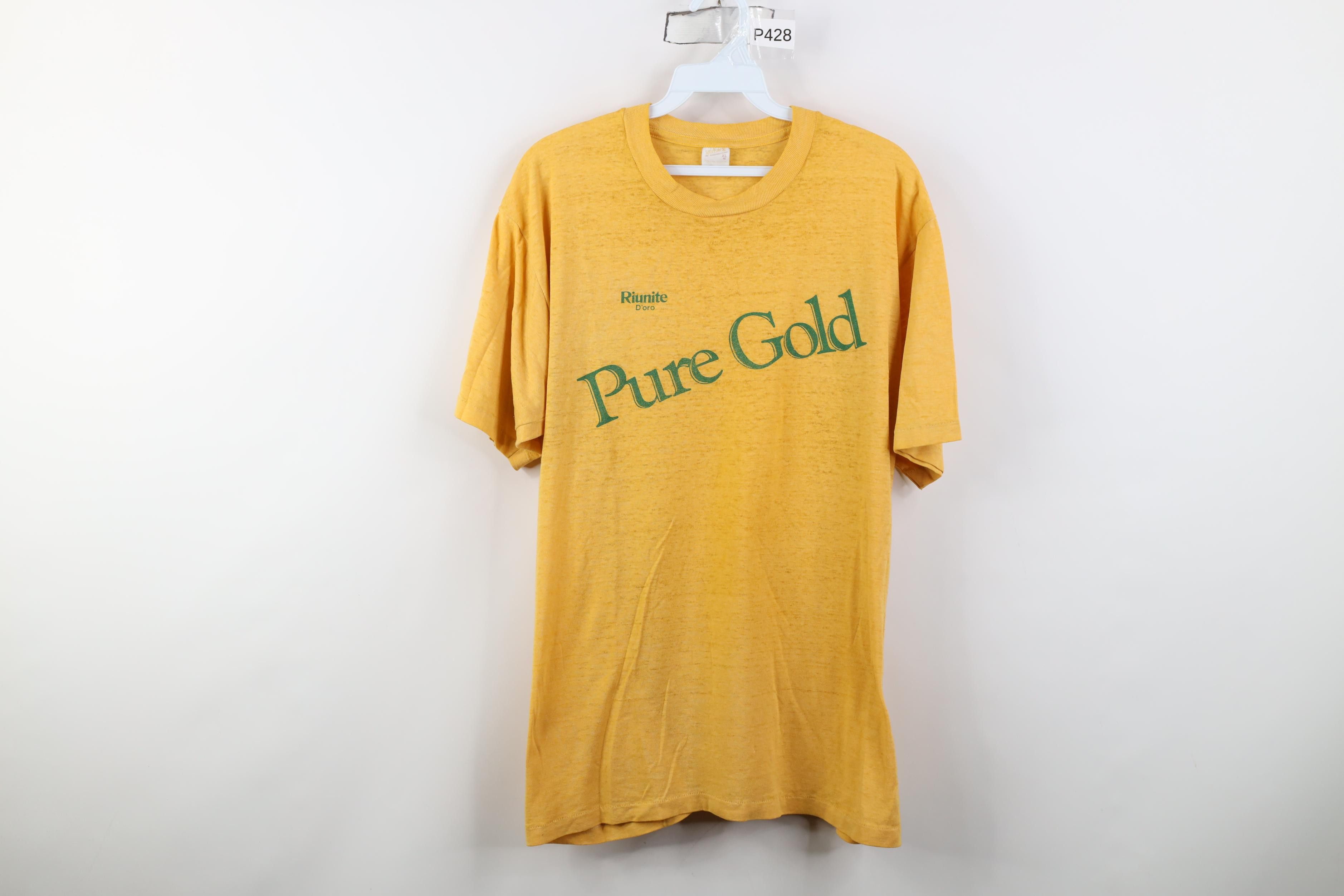 Vintage Vintage 70s 80s Riunite D'Oro Pure Gold Wine T-Shirt USA Size US XL / EU 56 / 4 - 1 Thumbnail
