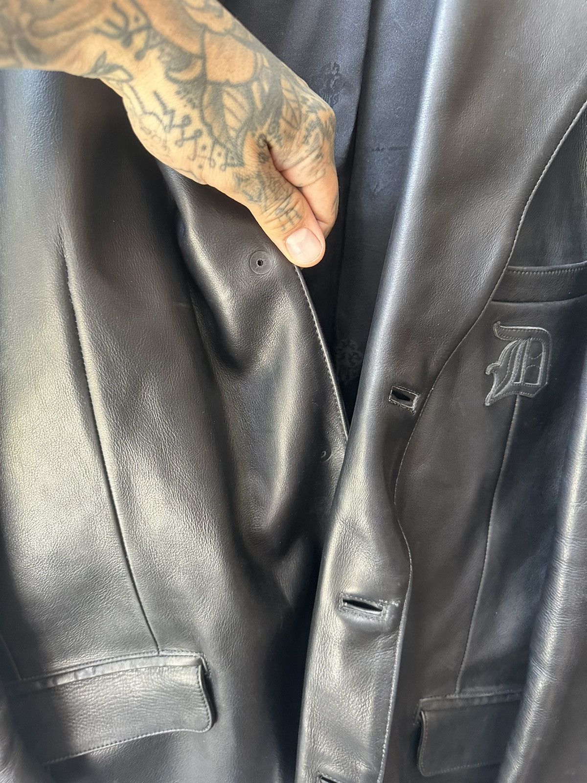 Chrome Hearts 3XL XXXL CHROME HEARTS 1 of 1 LEATHER PATCH JACKET BLAZER ! Size US XXL / EU 58 / 5 - 6 Thumbnail