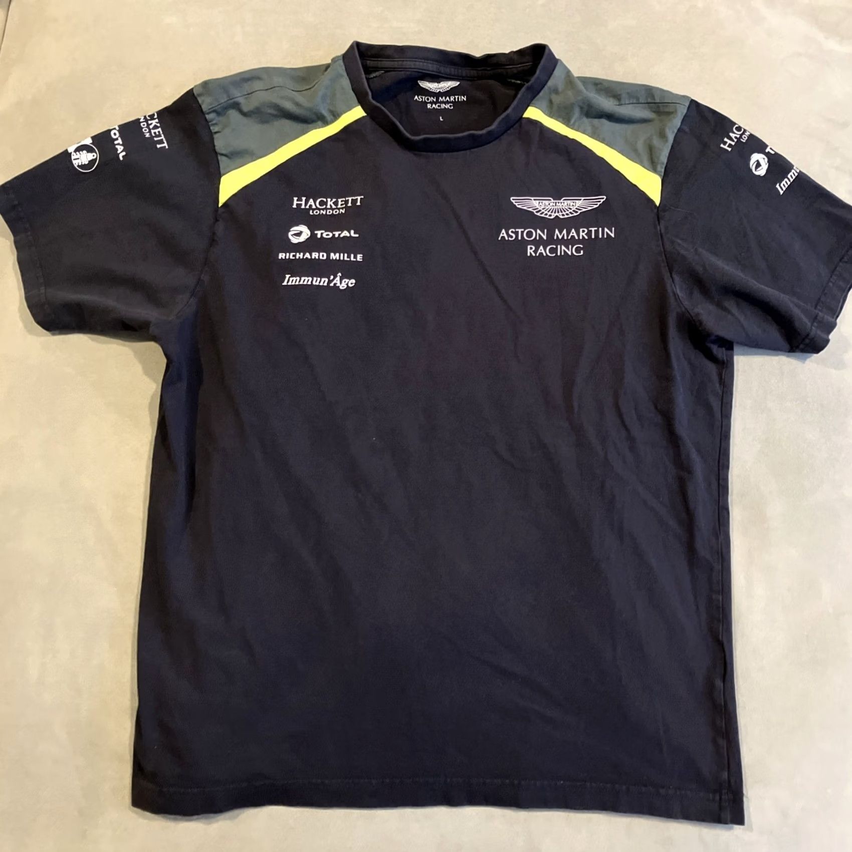 Vintage OFFICIAL - Aston Martin Racing - Double Sided T Shirt - Large - Black - Cotton - Short Sleeve - Crew Neck - Logo, Graphic, Brands - Men Size US L / EU 52-54 / 3 - 2 Thumbnail