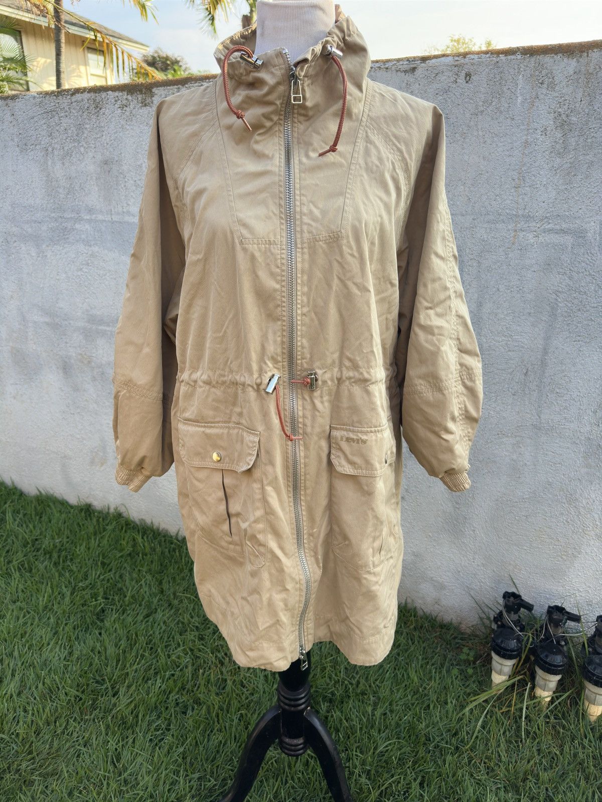 Levi's Levi's Women's S Full Zip Double Slider Beige Parka Jacket Size S / US 4 / IT 40 - 1 Thumbnail