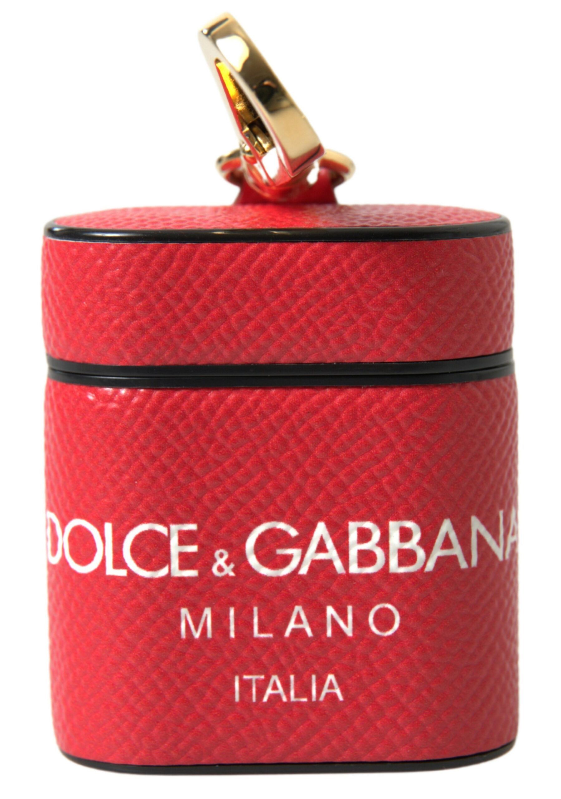 Dolce & Gabbana Elegant Red Leather Airpods Women's Case Size ONE SIZE - 1 Thumbnail