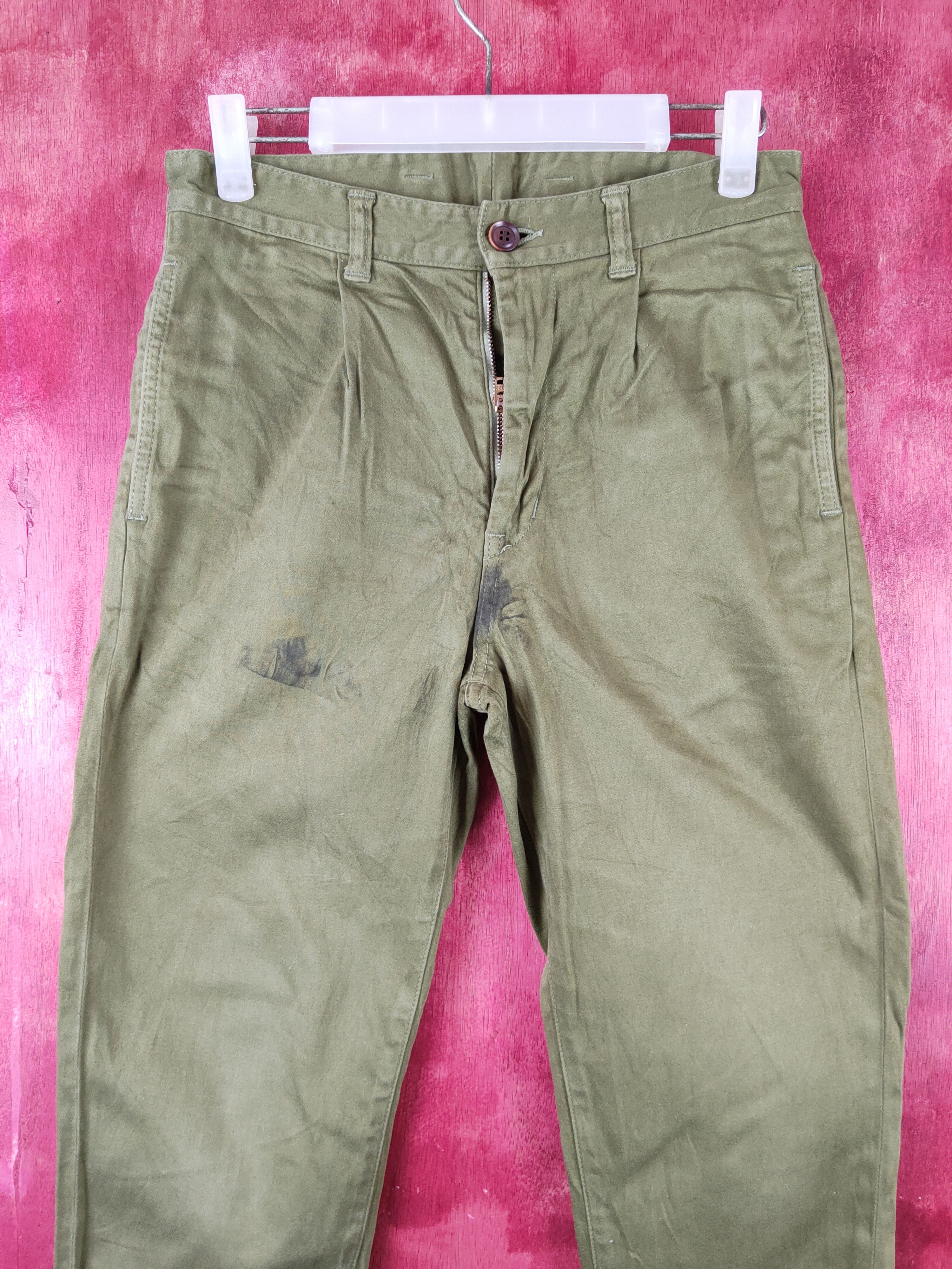 Japanese Brand Deep Blue Dark Olive Multipocket Casual Pants #S1736 Size US 29 - 2 Thumbnail