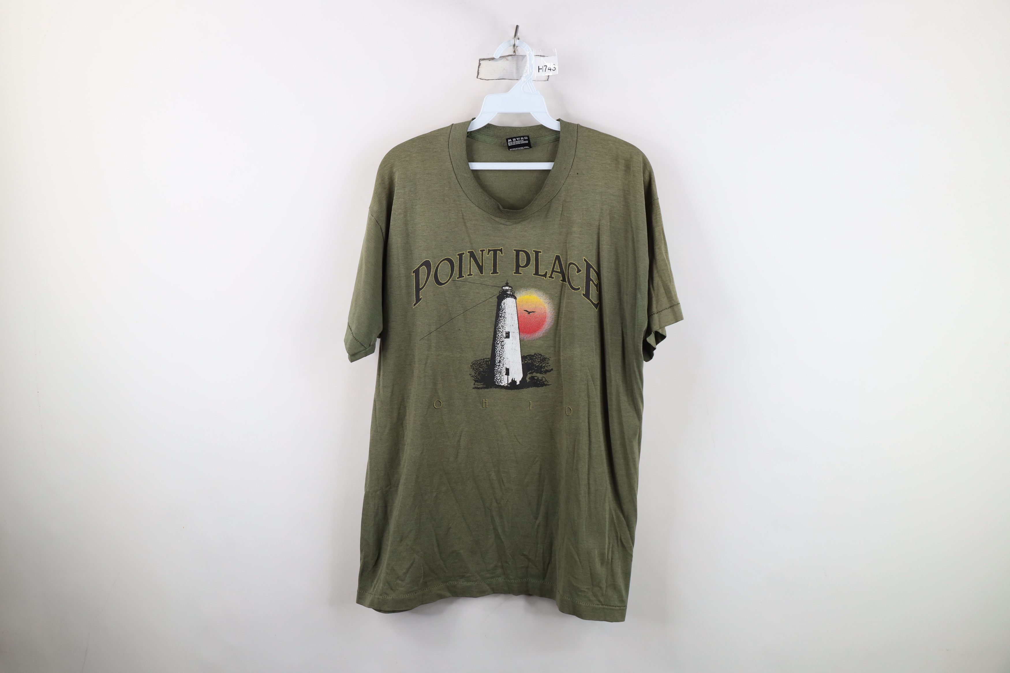 Vintage Vintage 90s Streetwear Place Ohio Lighthouse T-Shirt USA Size US L / EU 52-54 / 3 - 1 Thumbnail