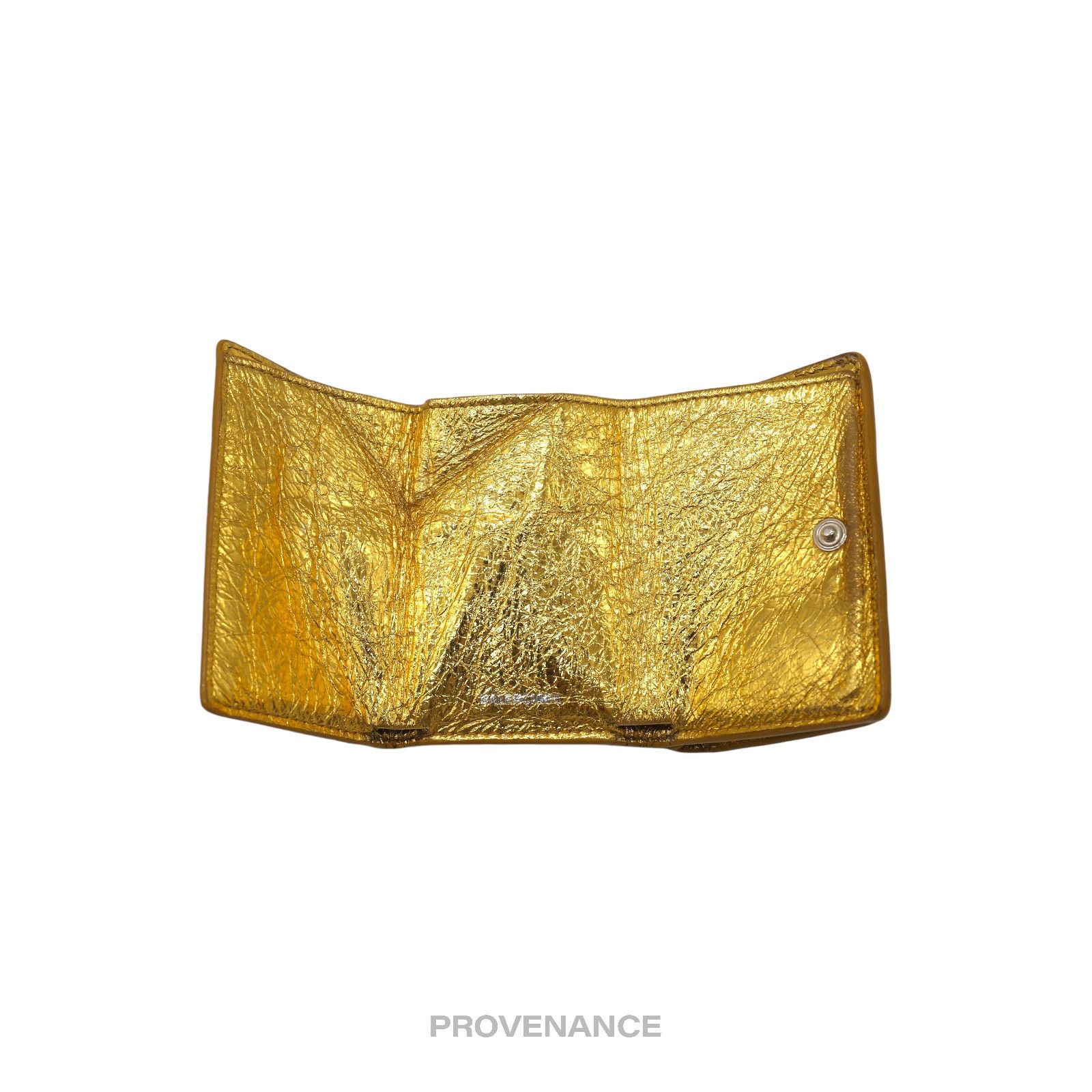 Balenciaga 🔴 Balenciaga Papier Mini Wallet - Metallic Gold Leather Size ONE SIZE - 4 Thumbnail