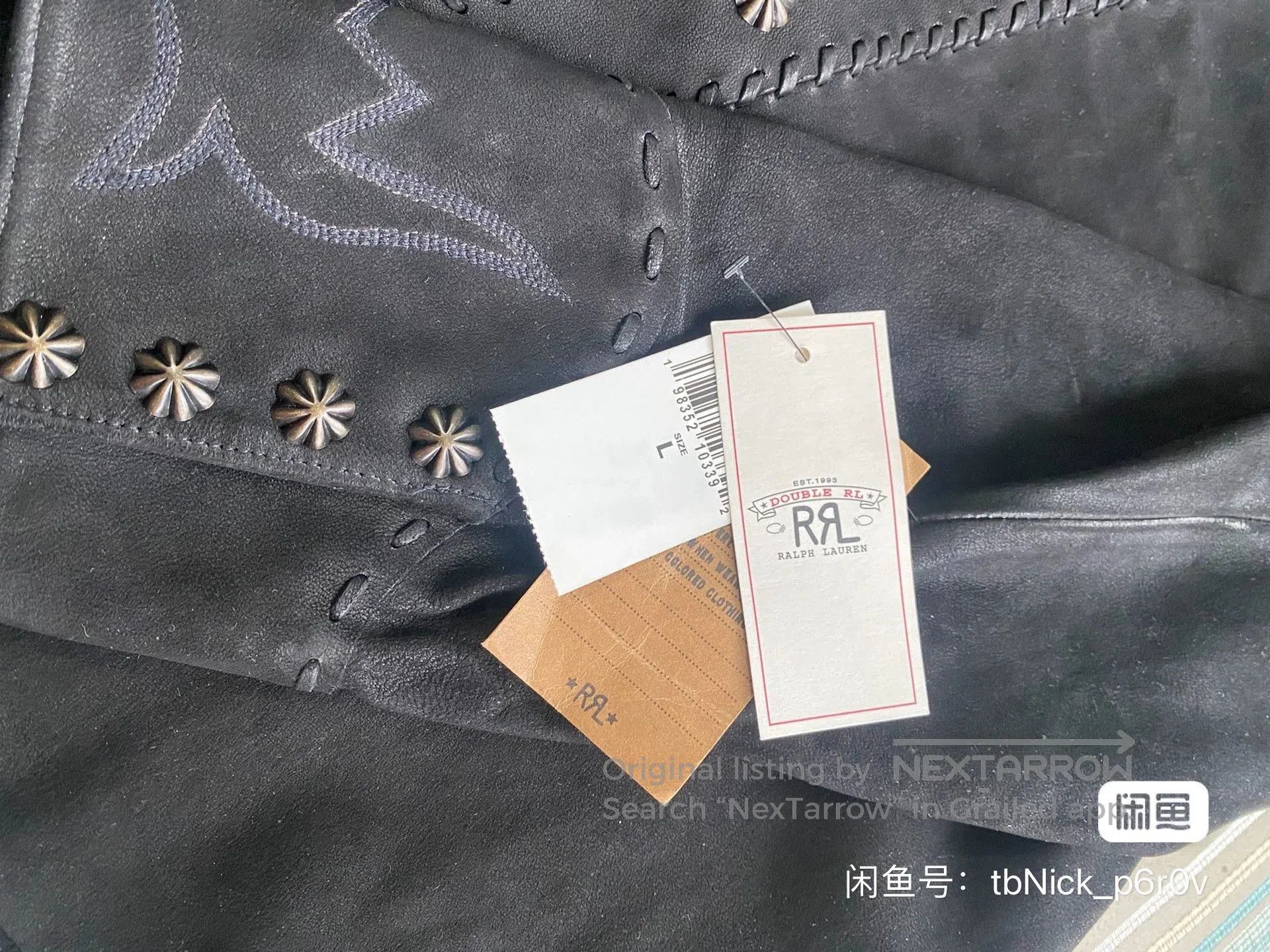 RRL Ralph Lauren RRL Western Pattern Leather Shirt. Size US M / EU 48-50 / 2 - 4 Thumbnail