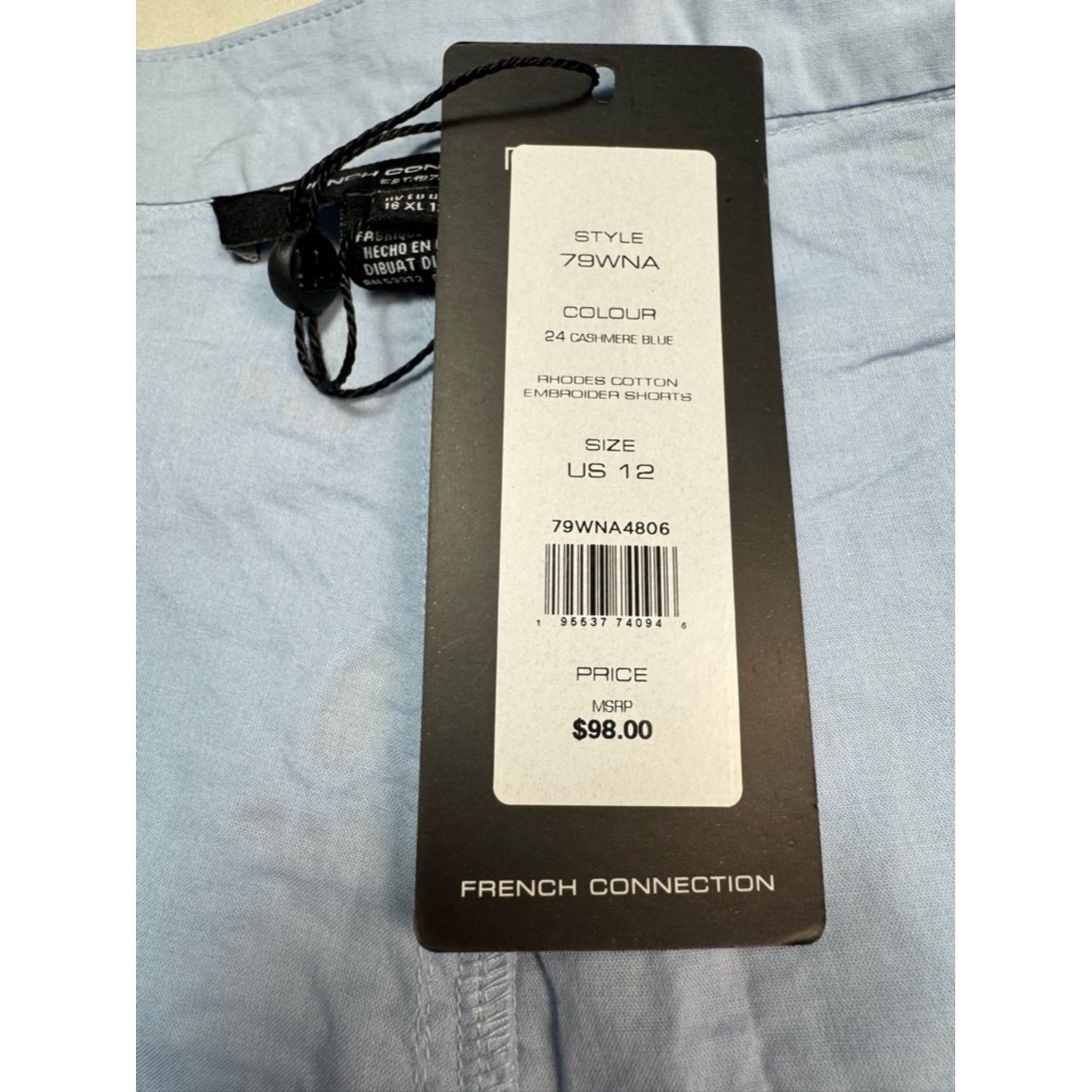 French Connection NWT New French Connection Rhodes Embroidered Cotton Blue Sh Size 34" / US 12 / IT 48 - 7 Thumbnail