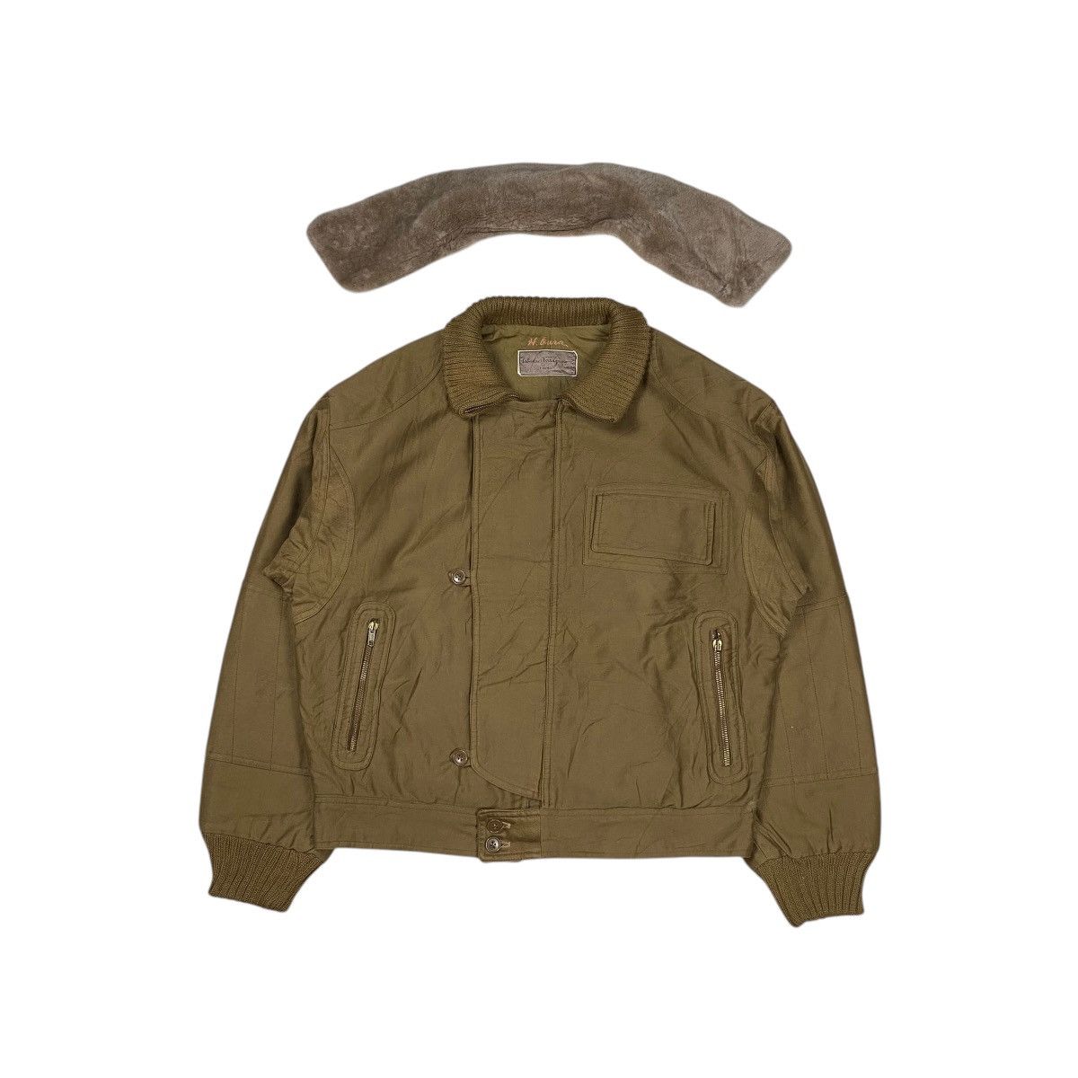 Salvatore Ferragamo × Vintage Salvatore Ferragamo Firenze Fur Flight Jacket Size US M / EU 48-50 / 2 - 3 Thumbnail