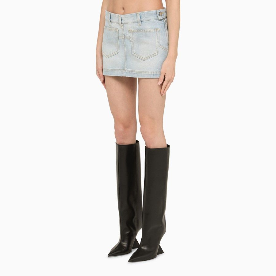 The Attico o1d2blof1024 Denim Mini Skirt in Light Blue Size 25" / US 0 / IT 36 - 3 Thumbnail