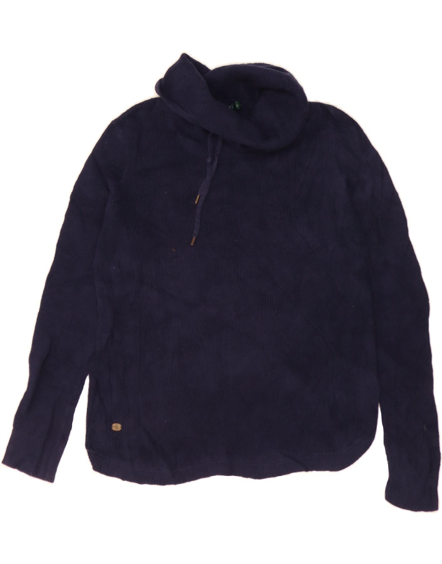 Ralph Lauren Womens Roll Neck Jumper Sweater UK 16 Large Navy Blue Cotton Size L / US 10 / IT 46 - 1 Thumbnail