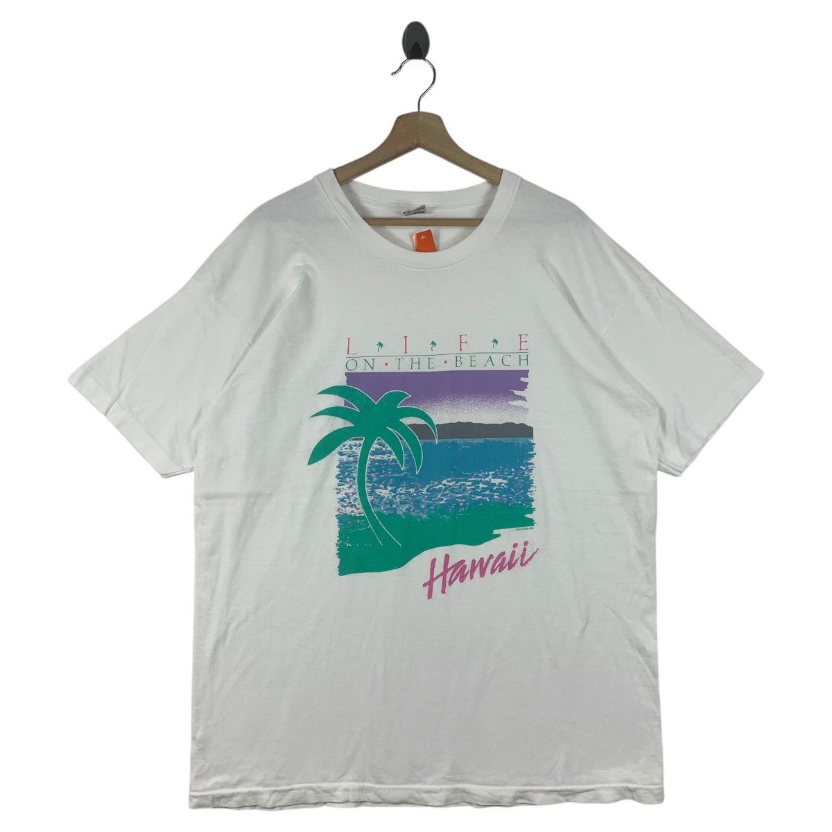 Vintage Vintage 90s LIFE on THE BEACH hawaii big logo Surfing tee Size US XL / EU 56 / 4 - 1 Thumbnail