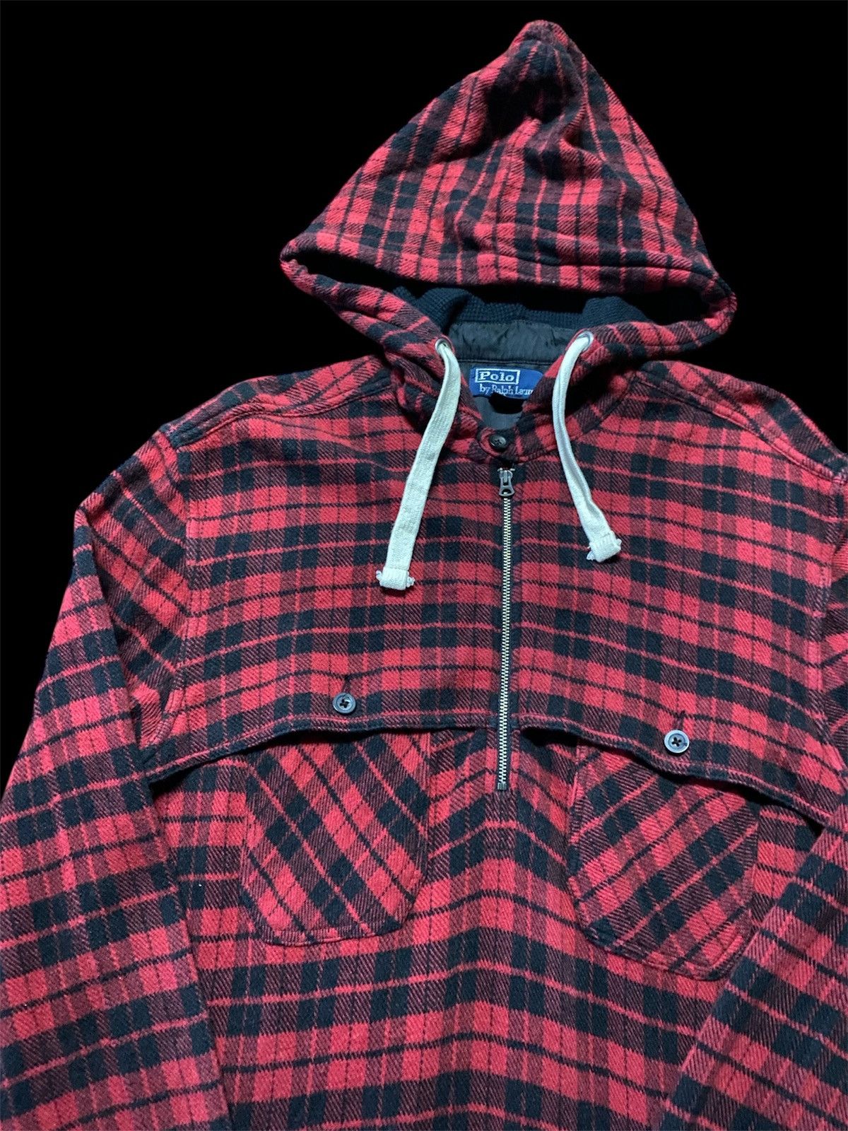 Polo Ralph Lauren ❗️OFFER❗️Polo Ralph Lauren Half Zipper Flannel Hoodie Size US L / EU 52-54 / 3 - 2 Thumbnail
