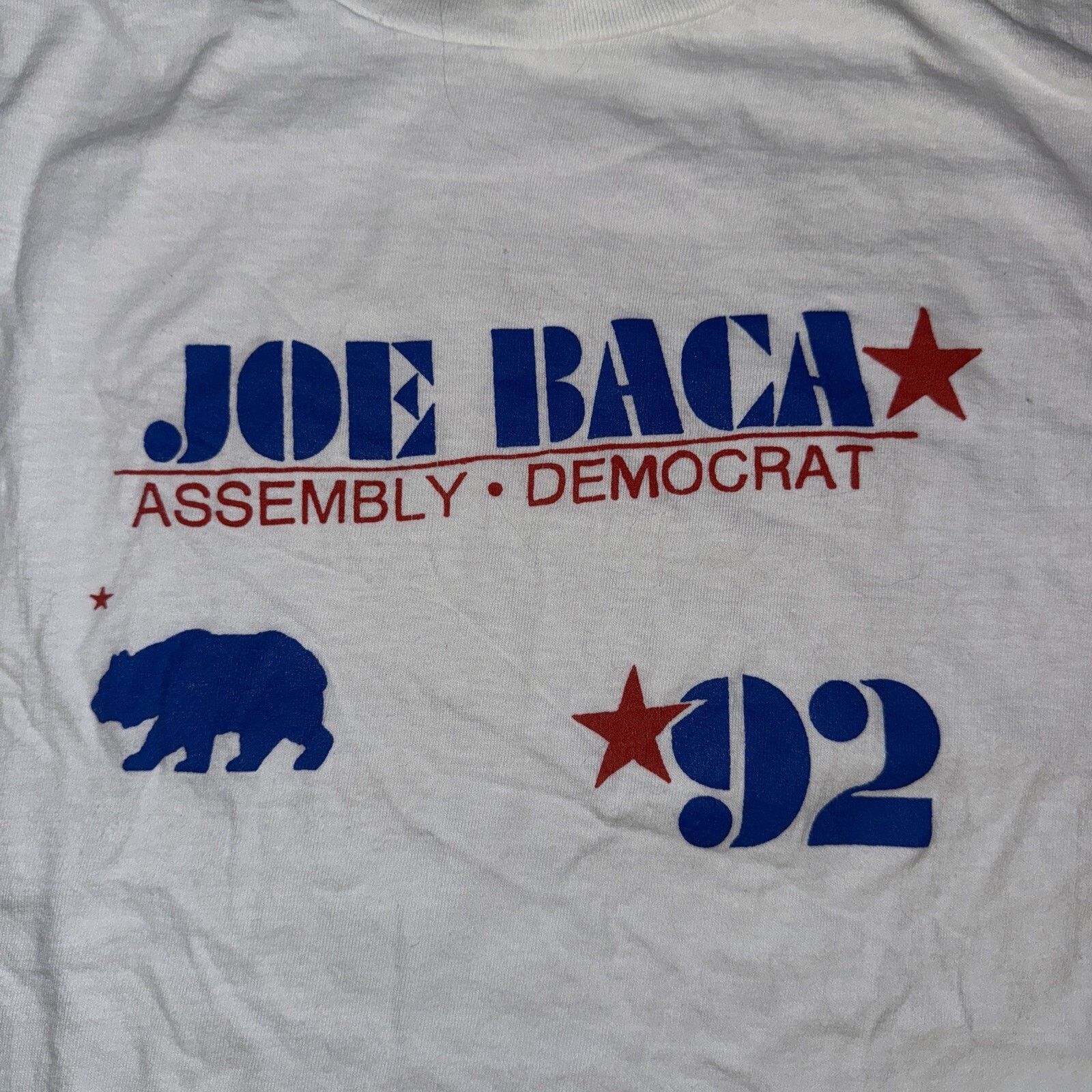 Band Tees Vintage 1992 Single Stitch Democrat T-Shirt White XL 22x27 Size US XL / EU 56 / 4 - 2 Thumbnail