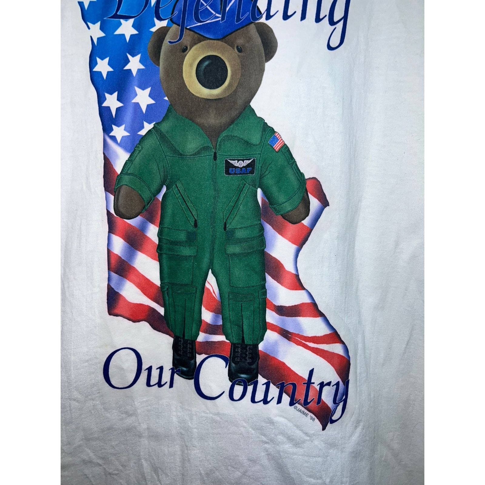 Hanes Vintage Air Force Base Shirt Columbus AFC Defending America Size US L / EU 52-54 / 3 - 5 Thumbnail