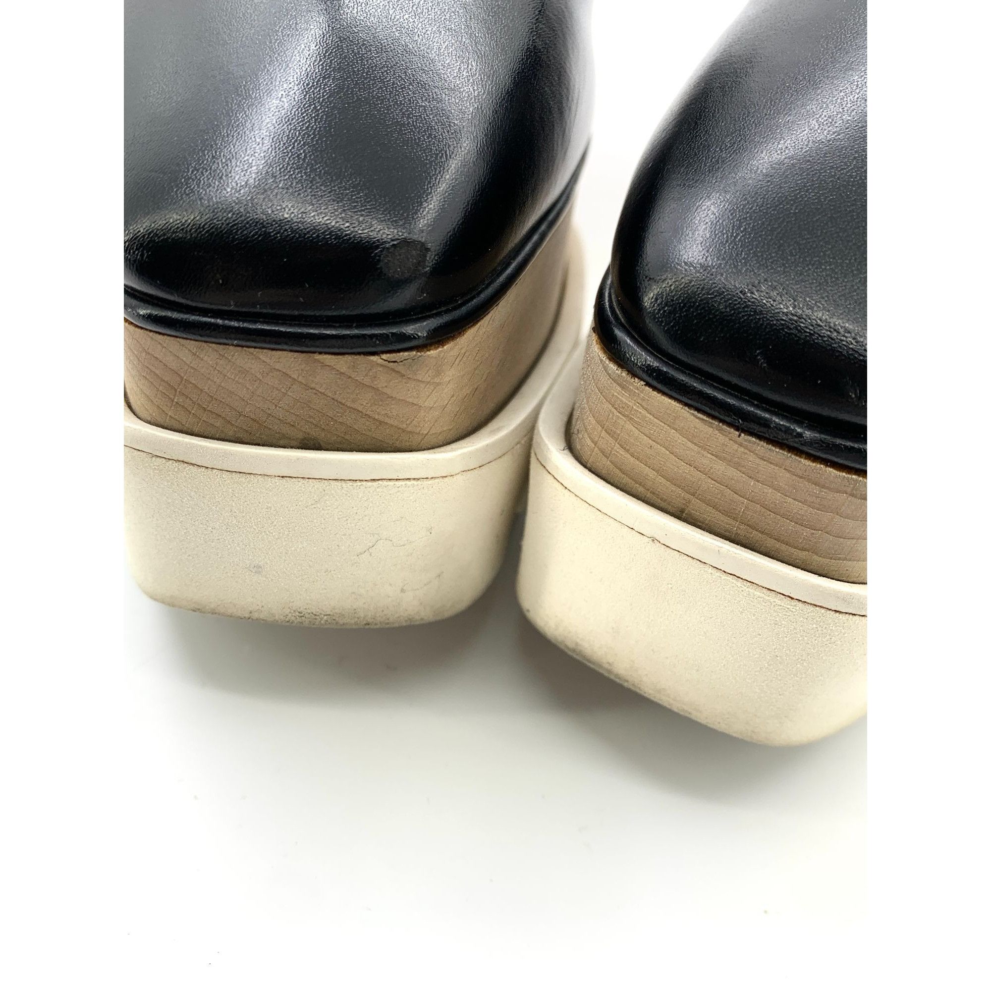 Stella McCartney H9331 Stella McCartney Black Faux Leather Platform Lace-Up S Size US 6.5 / IT 36.5 - 9 Thumbnail