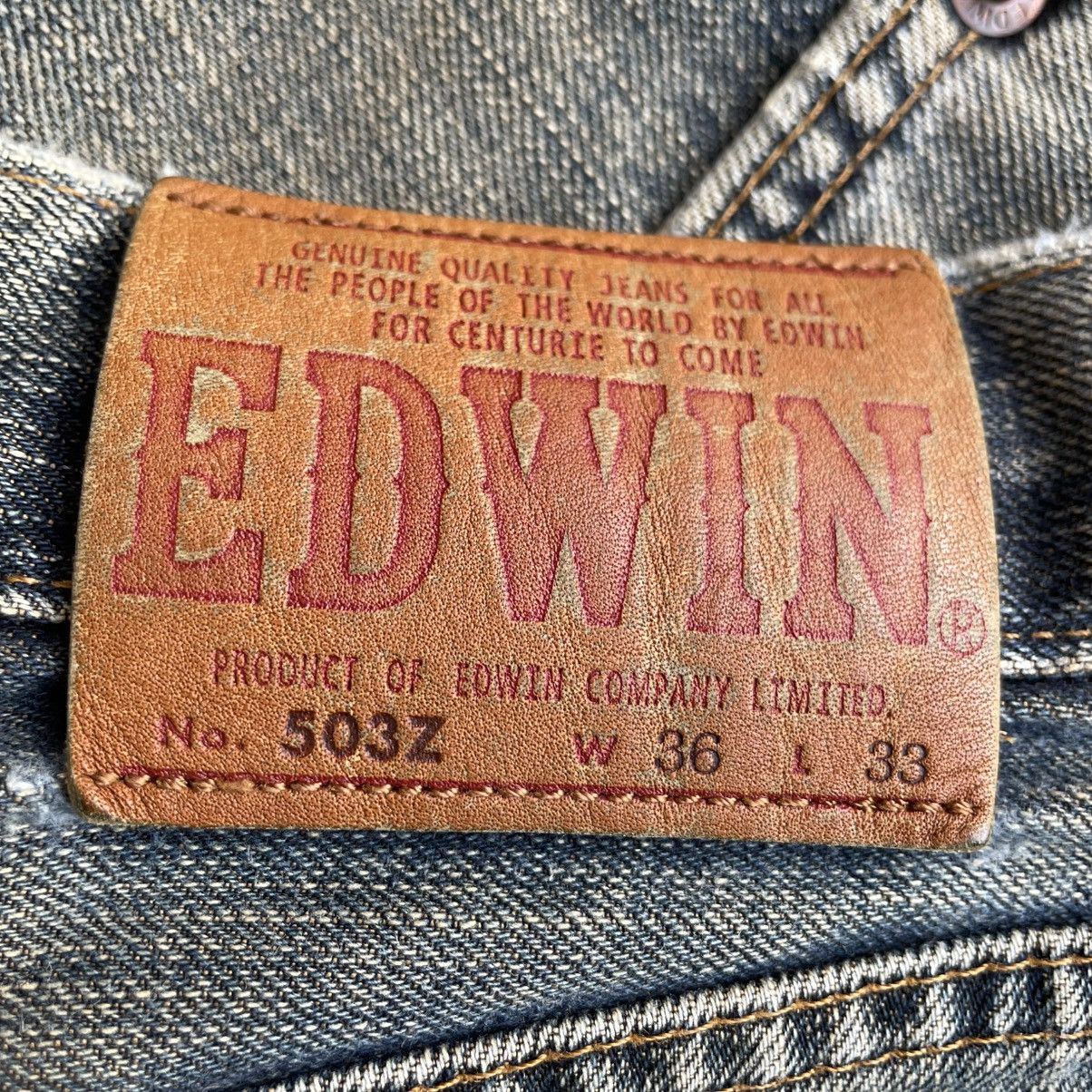 Edwin 🔥Vintage Edwin 503Z Stoned Washed Distress Denim Jeans Size US 35 - 12 Thumbnail