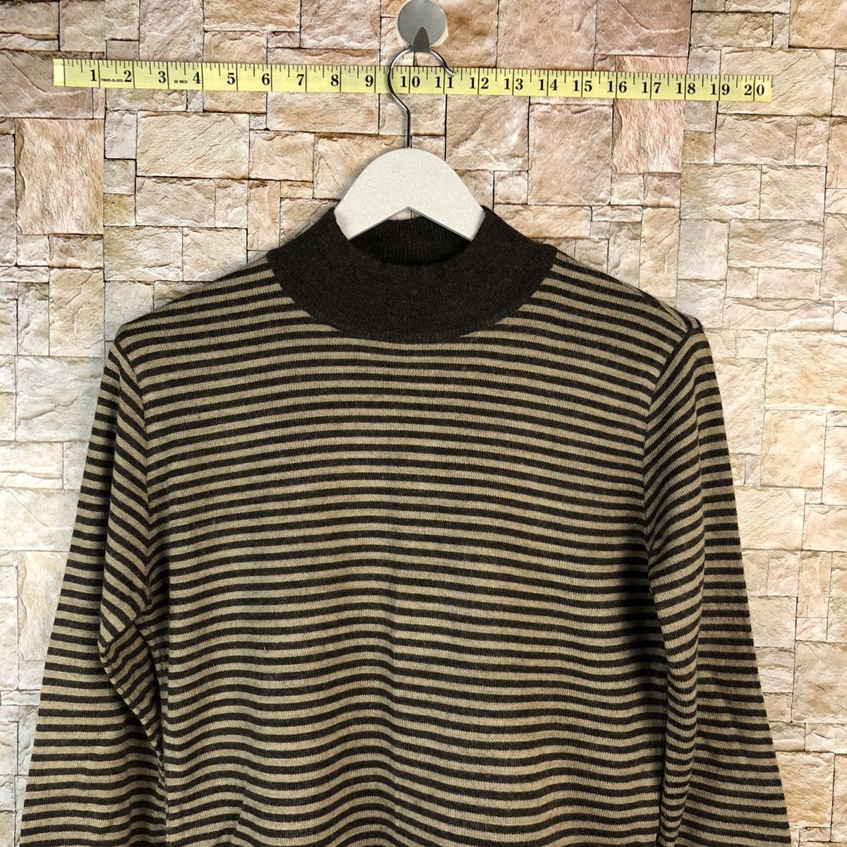 Homespun Knitwear × Japanese Brand × OVER THE STRiPES Gracious Brown Stripe Knitwear #A1194 Size M / US 6-8 / IT 42-44 - 5 Thumbnail