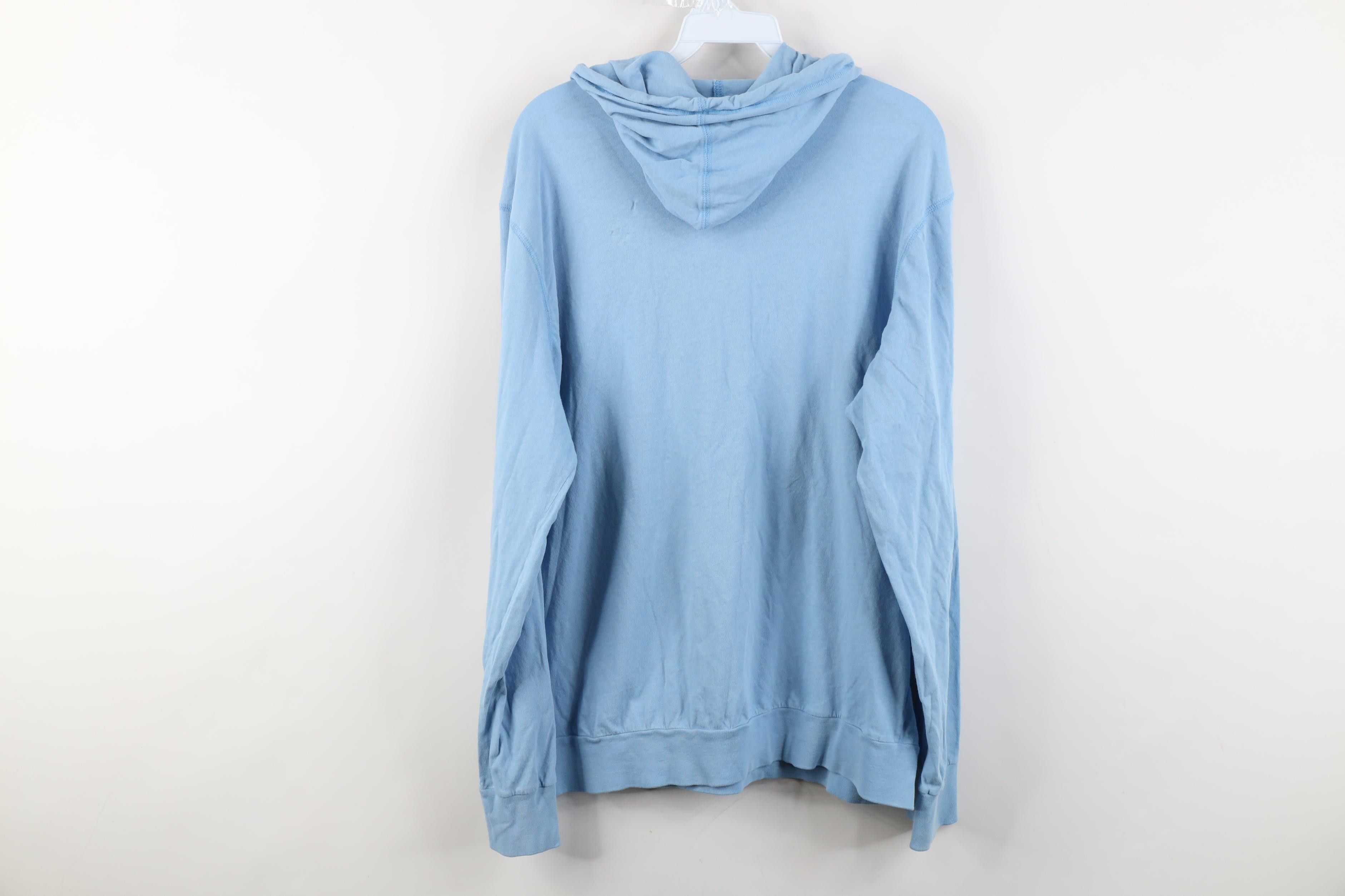 Lacoste Vtg Y2K Lacoste Logo Hoodie T-Shirt Carolina Blue Cotton Size US XL / EU 56 / 4 - 13 Thumbnail
