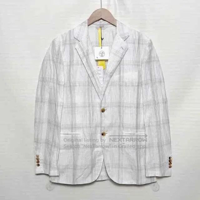 Hermes Hermes Light Gray Checkered Linen Blazer. Size US M / EU 48-50 / 2 - 1 Thumbnail