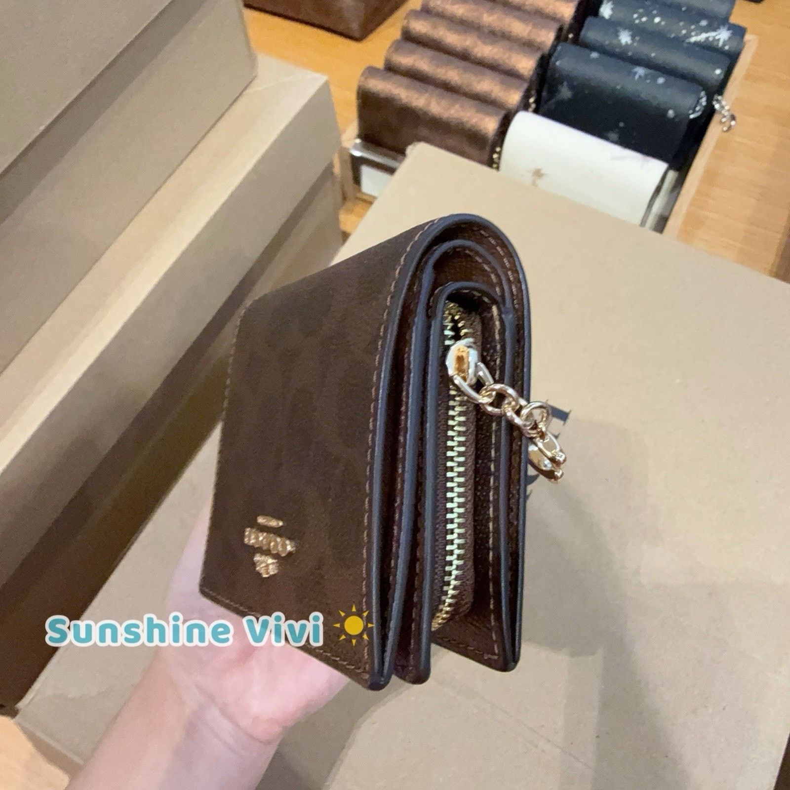 Coach NWT Coach Snap WalletIn Signature Canvas CCL96 BROWN/COPPER Size ONE SIZE - 5 Thumbnail