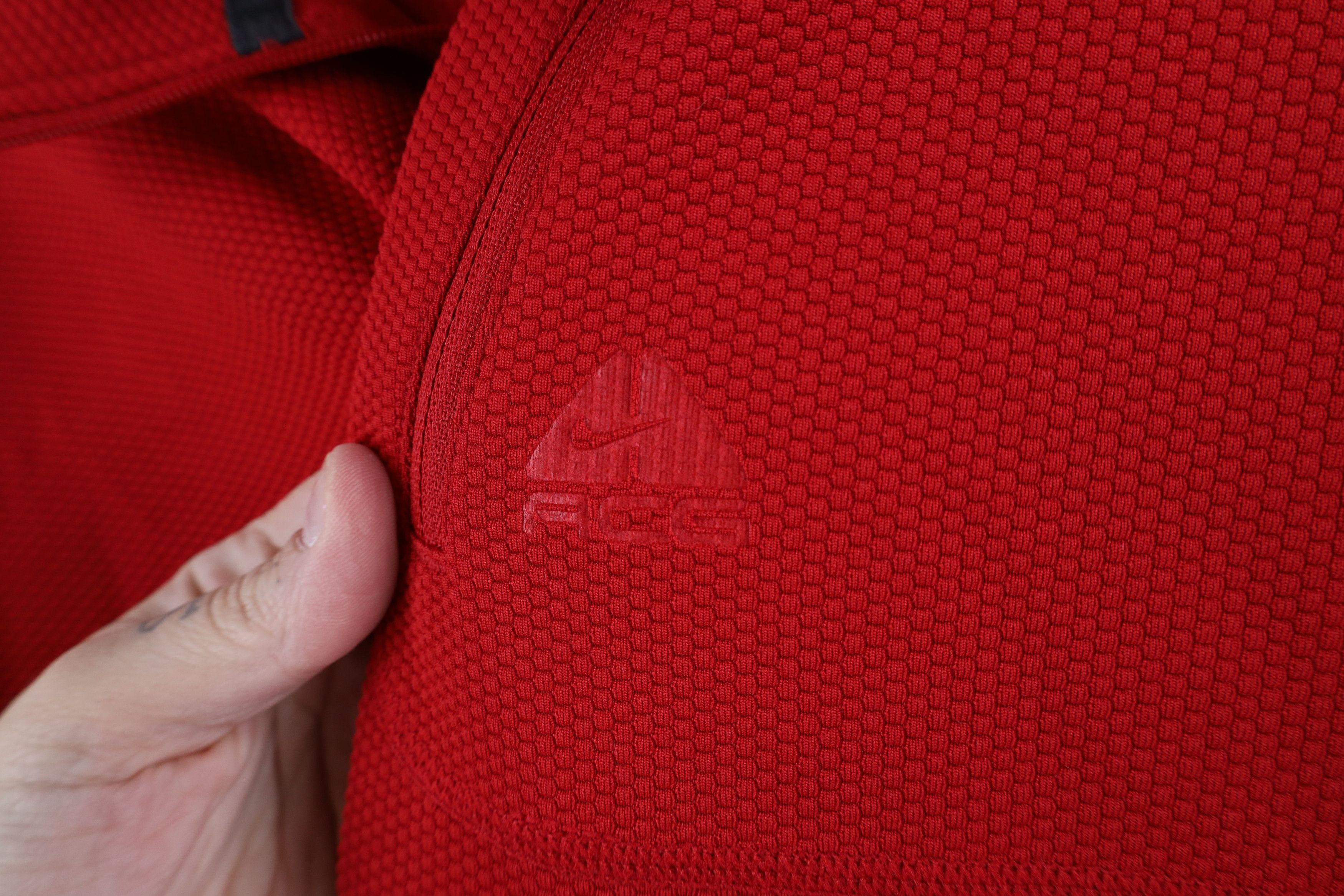 Nike × Vintage Vintage Nike ACG Swoosh Thermal Knit Half Zip Top Red Size US XL / EU 56 / 4 - 4 Thumbnail