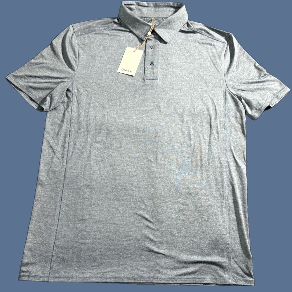 Quince NWT Quince Flowknit Breeze Performance Polo Shirt Mens Medium Heather Sky Blue Size US M / EU 48-50 / 2 - 1 Thumbnail