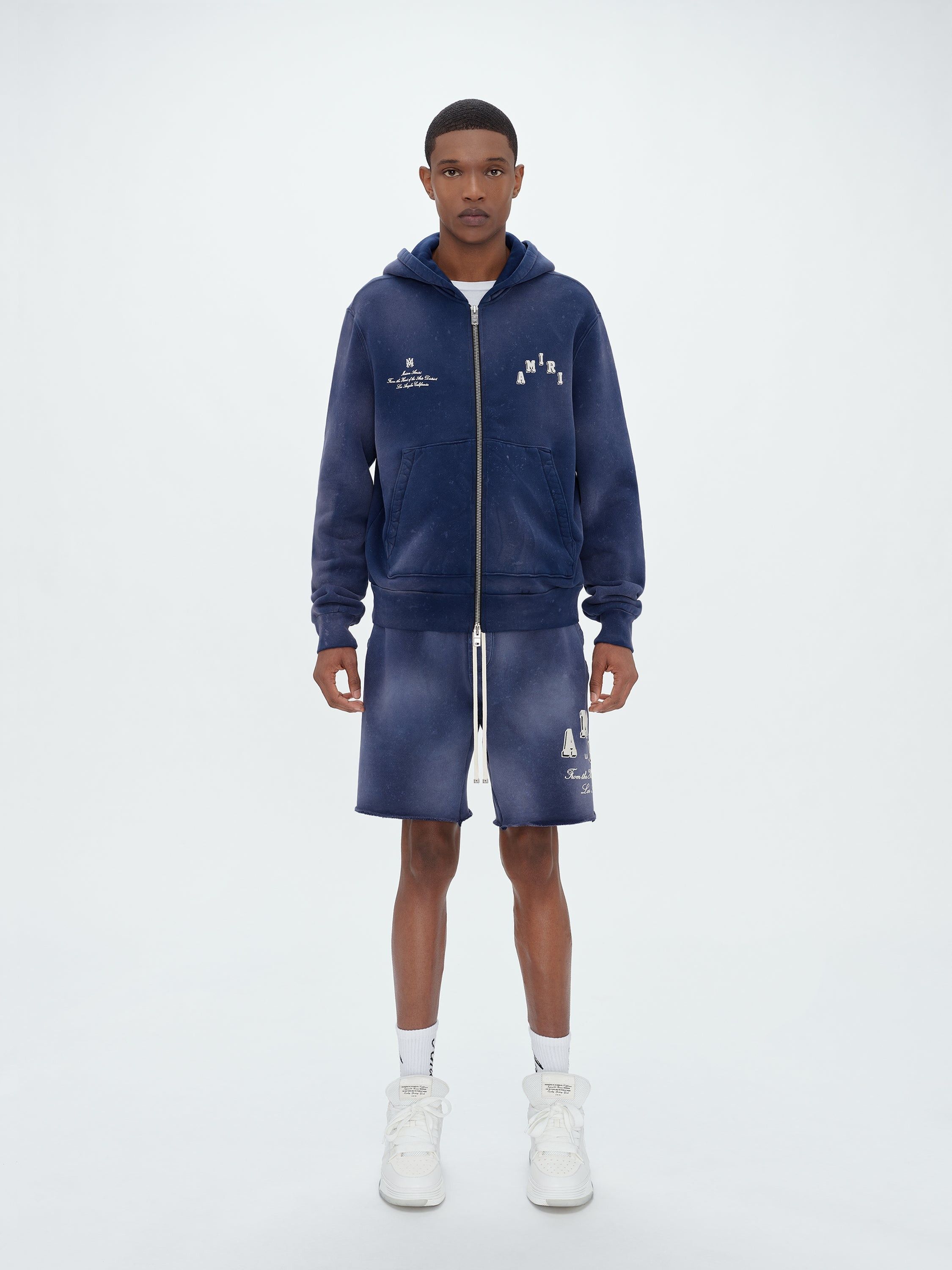 Amiri o1w1db11224 Vintage Collegiate Zip Hoodie in Blue Size US XL / EU 56 / 4 - 2 Thumbnail
