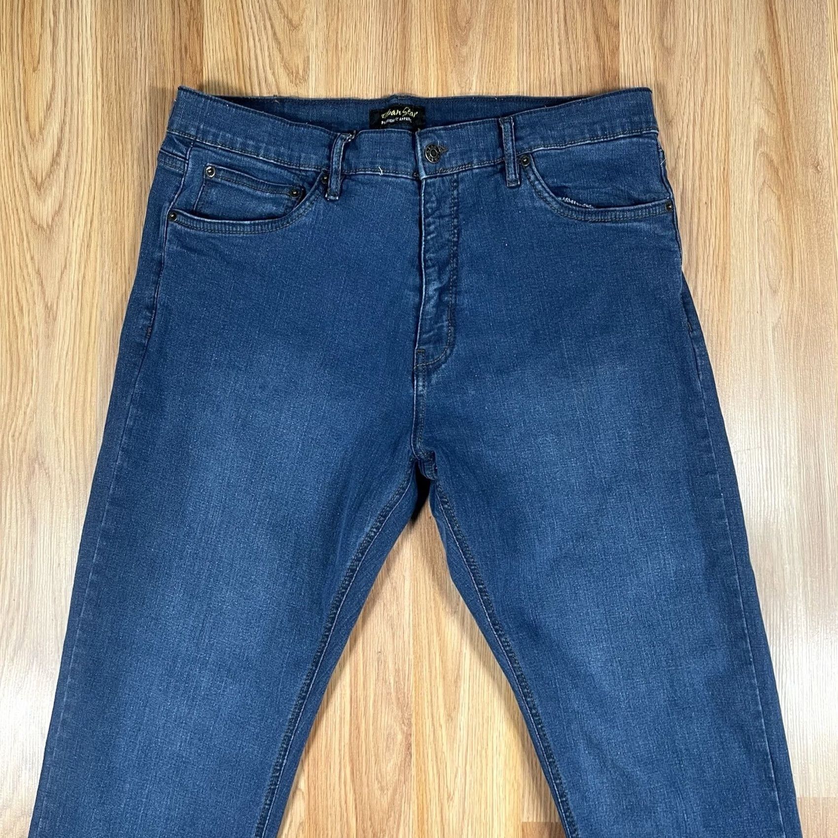 Vintage Urban Star Premium Jeans Mens 38Wx30L Stretch Straight Leg Blue Wash Denim Pants Size US 38 / EU 54 - 2 Thumbnail
