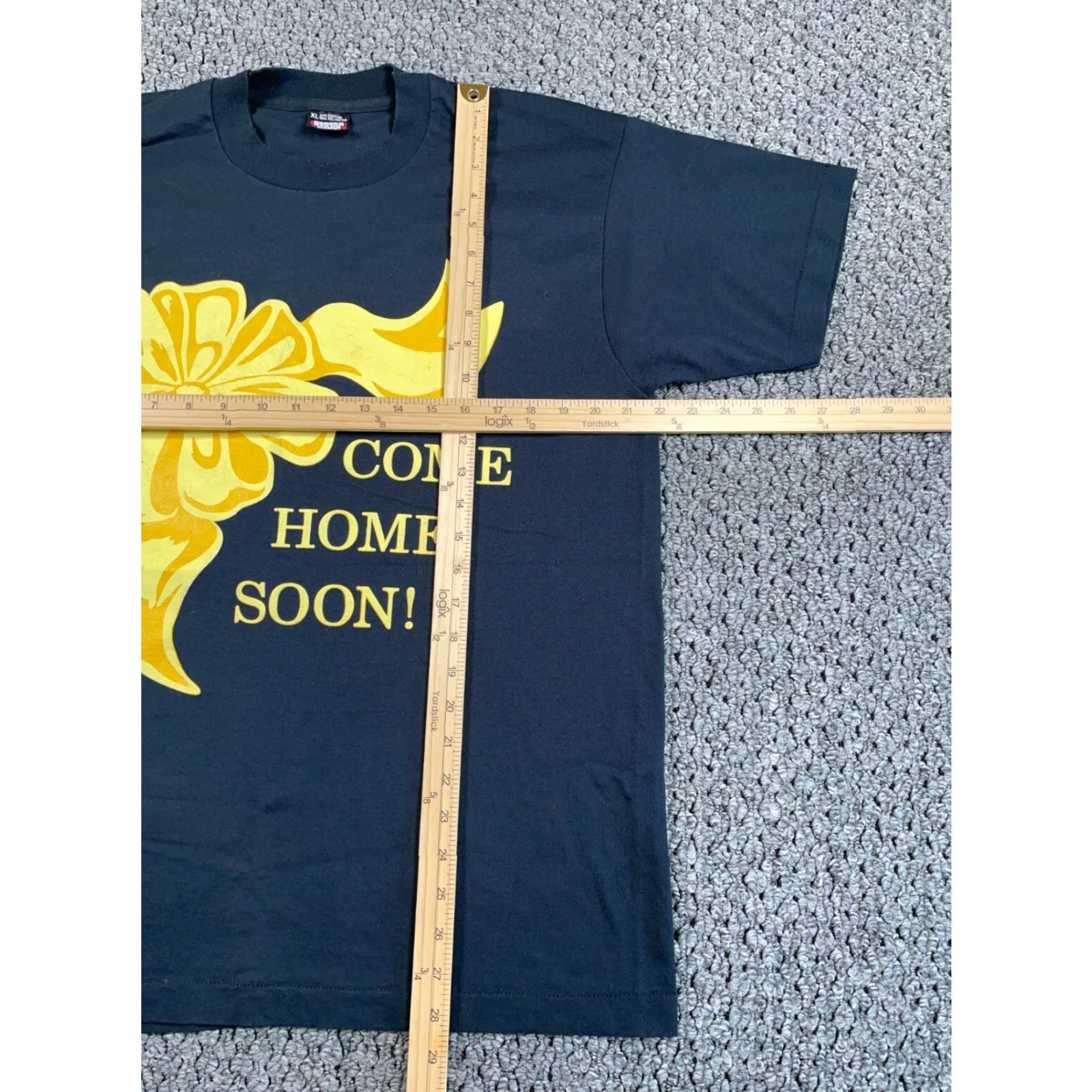 Vintage VTG 90s Desert Storm Ribbon T-Shirt Black Screen Stars 1991 Adult XL (Tag) Cotton Blend Military Patriotic 90s Mens Shirt Size US L / EU 52-54 / 3 - 5 Thumbnail