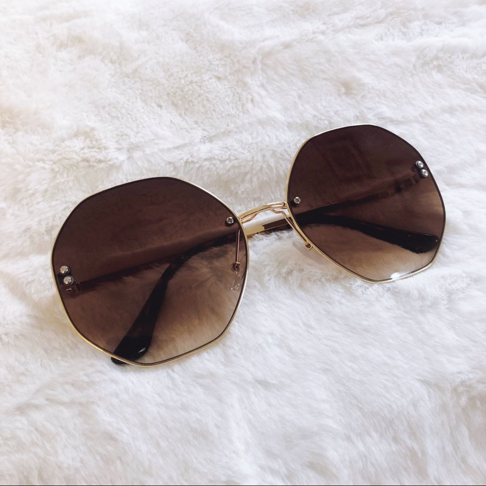 Other Ada Brown Round Geometric Fashion Sunglasses Size ONE SIZE - 3 Thumbnail