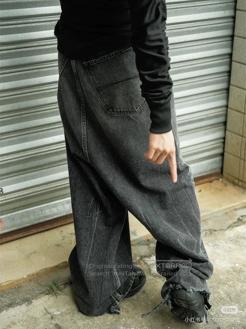 Balenciaga Balenciaga Trendy Heavy Distressed Low-Rise Washed Grey Wi Size 25" / US 0 / IT 36 - 7 Thumbnail