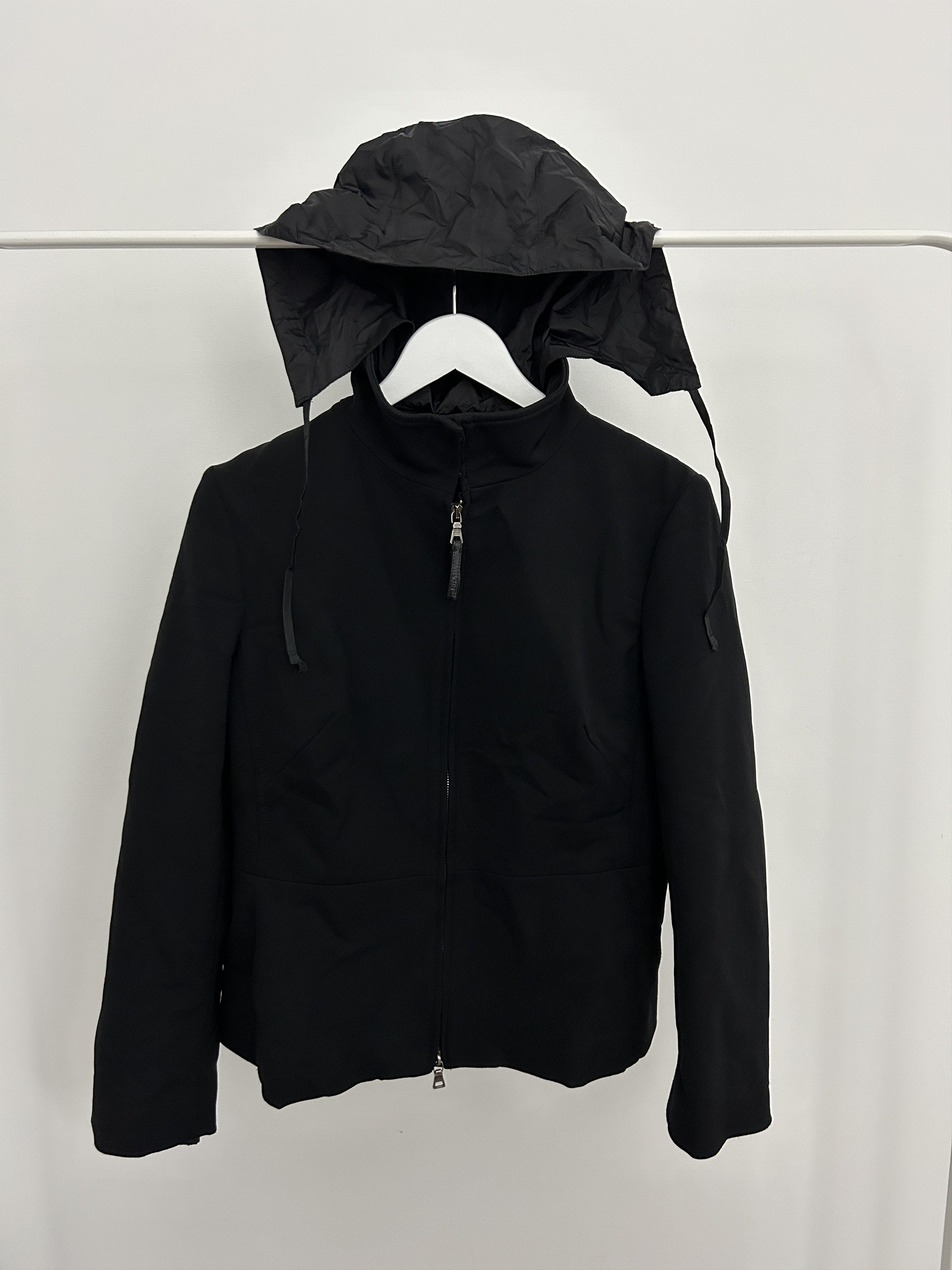 Prada Archive y2k Prada sport black tab nylon hooded light jacket Size L / US 10 / IT 46 - 2 Thumbnail