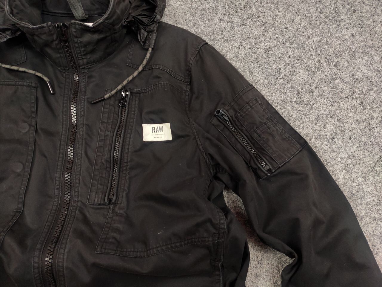 G-Star G Star Raw Powel Overshirt Black Pocket Zip Hooded Jacket Size US L / EU 52-54 / 3 - 14 Thumbnail