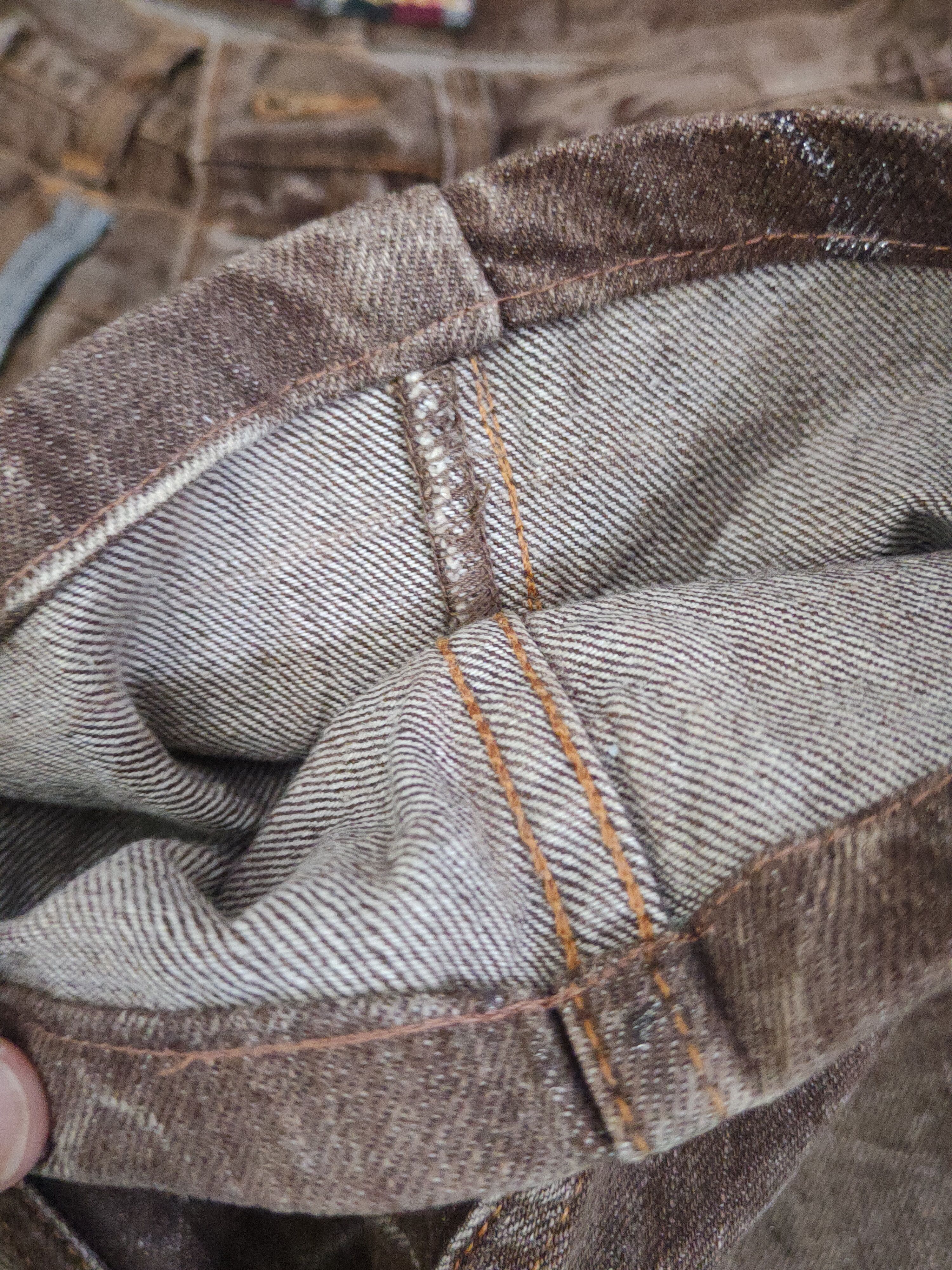Japanese Brand DL Antlui Double waist punk Brown Ripped Jeans #763 Size US 30 / EU 46 - 12 Thumbnail