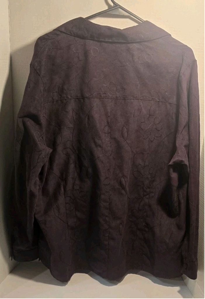 The Unbranded Brand Sagharbor Women's Purple Long Sleeve Button Up Shirt Size XL / US 12-14 / IT 48-50 - 2 Thumbnail