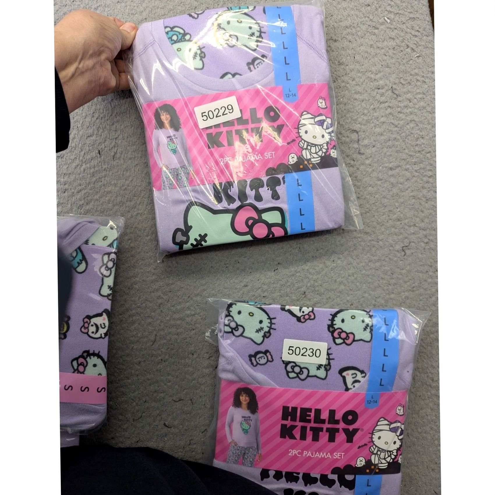 Vintage Hello Kitty Pajama Set Womens Large Purple Mummy Frankenstein 2PC NEW Size ONE SIZE - 8 Thumbnail