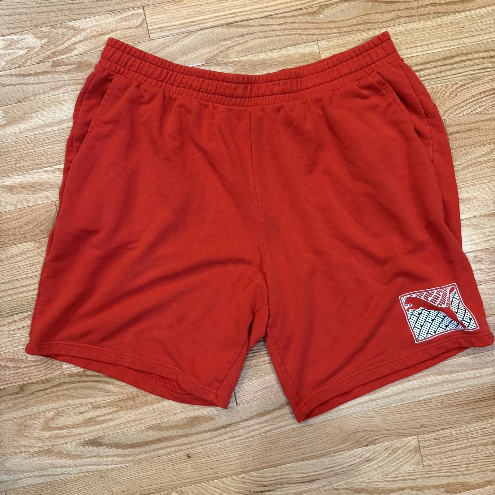 Adidas PUMA fleece lounge/athletic shorts, red – men’s 3XL Size US 44 / EU 60 - 1 Thumbnail