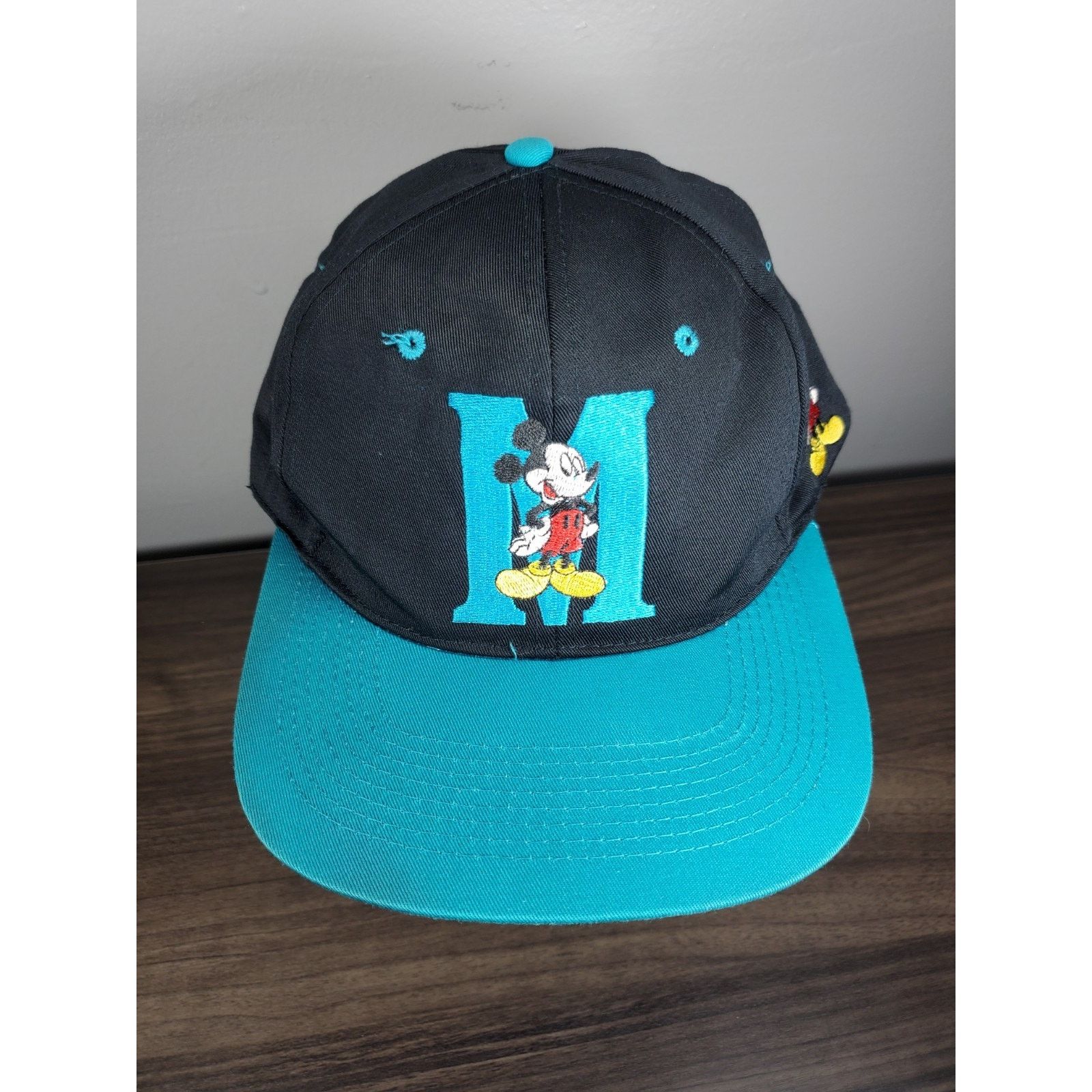 Disney × Mickey Unlimited × Vintage Disney Mickey Mouse Snapback Hat Cap M Logo Two Tone Size ONE SIZE - 10 Thumbnail
