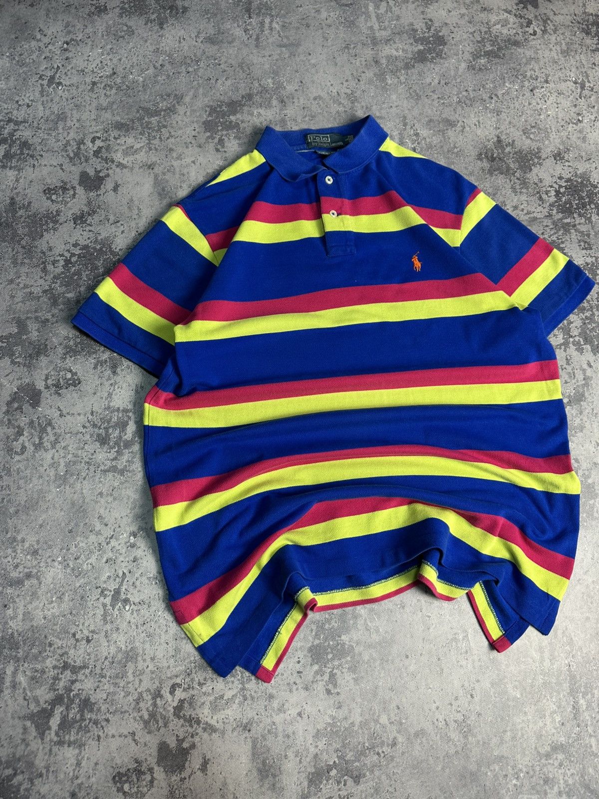 Polo Ralph Lauren 📸Men's Vintage Polo T-Shirt Polo Ralph Lauren Striped Pony📸 Size US L / EU 52-54 / 3 - 2 Thumbnail