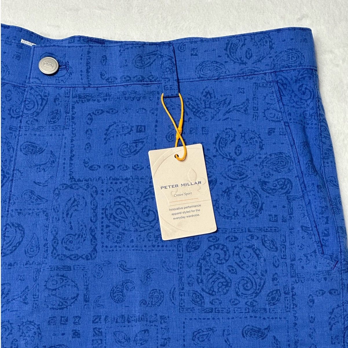 Peter Millar Peter Millar CS Men’s 36 Blue Bandana Quick Dry Golf Shorts Size US 36 / EU 52 - 4 Thumbnail