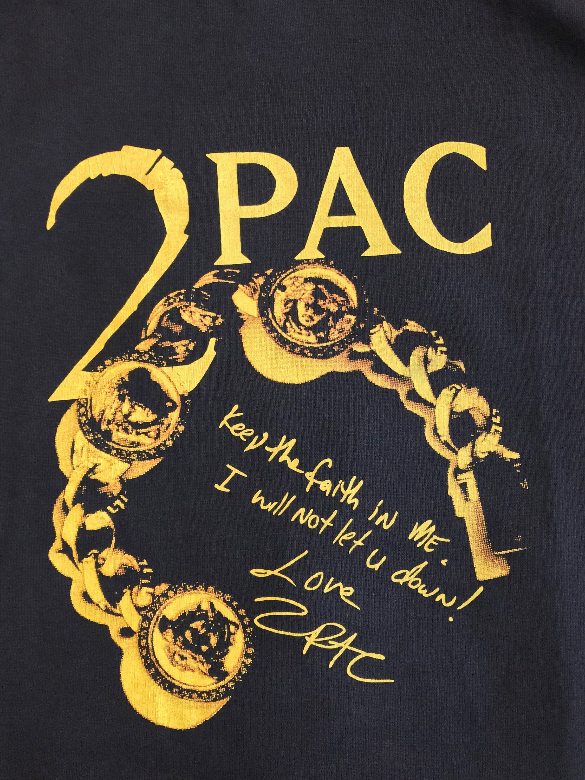 Rap Tees Vintage 90s 2PAC Hoodie Tupac Shakur Hip Hop Rap Versace Size US XL / EU 56 / 4 - 7 Thumbnail