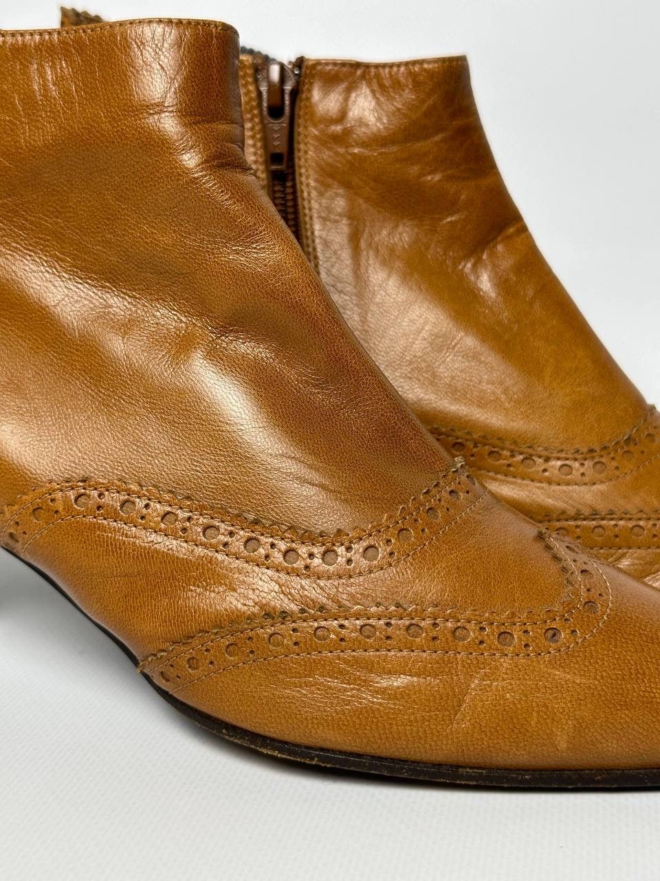 Veronique Branquinho Veronique Branquinho Brown Leather Ankle Boot Size US 8 / IT 38 - 3 Thumbnail