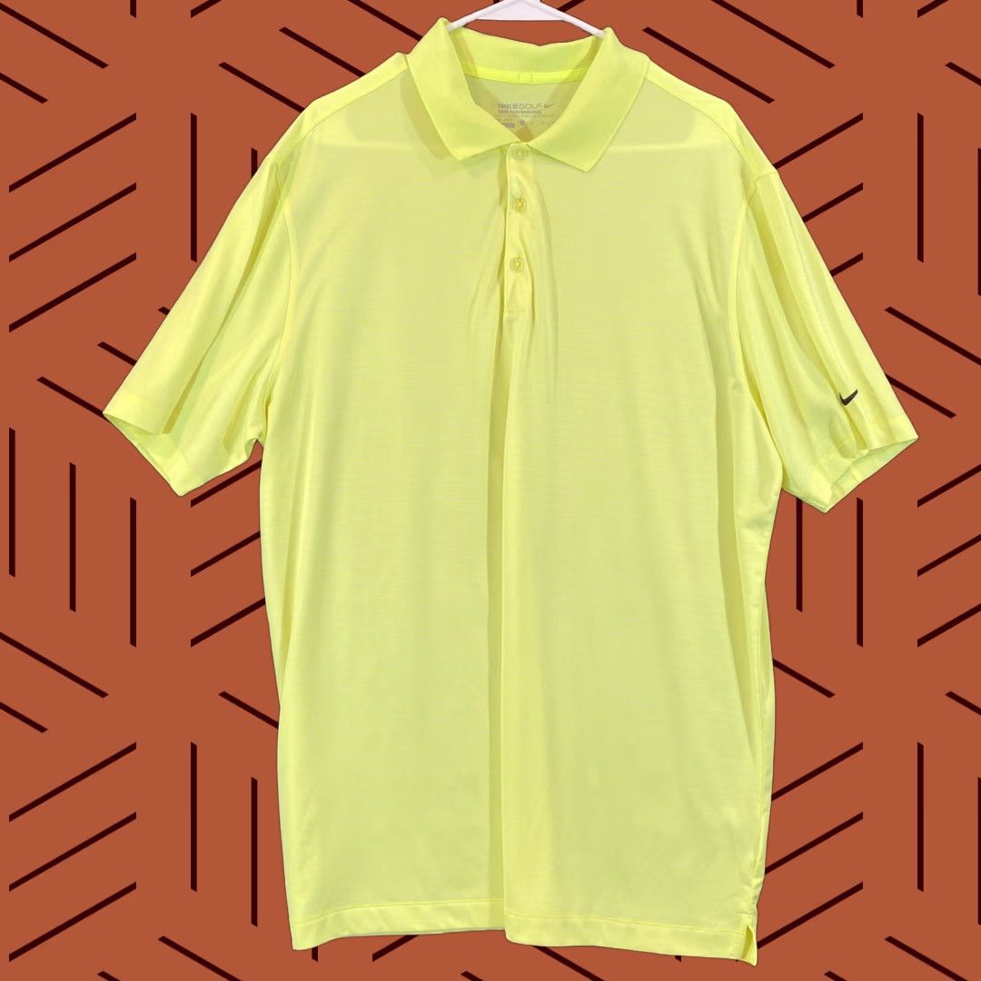 Nike NIKE Polo Shirt Men XL Neon Green Tour Performance Dri-Fit Short Sleeve Polo Size US XL / EU 56 / 4 - 1 Thumbnail