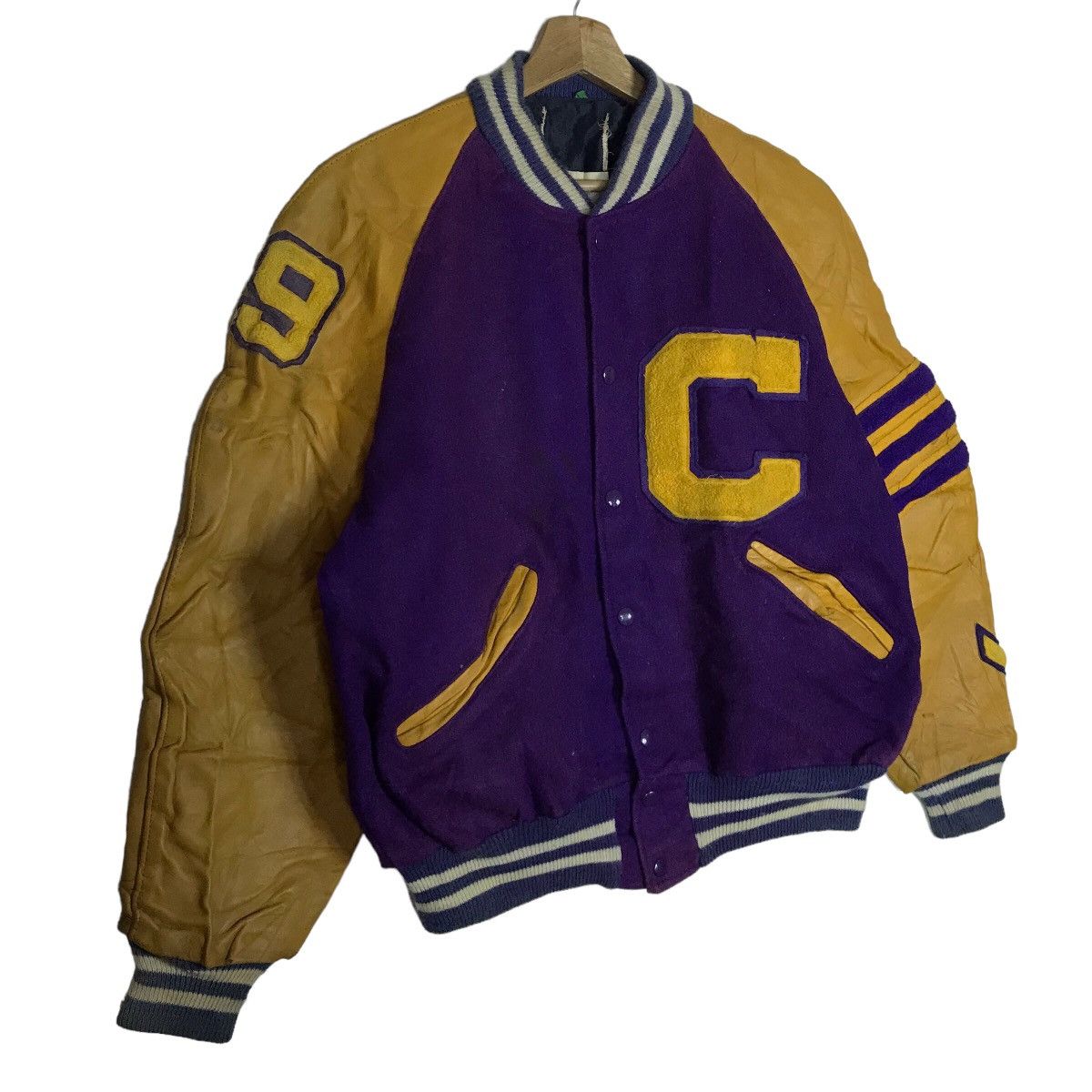 Other Vintage 90s Hollywood Letterman Wool Leather Varsity Jacket Size US L / EU 52-54 / 3 - 5 Thumbnail