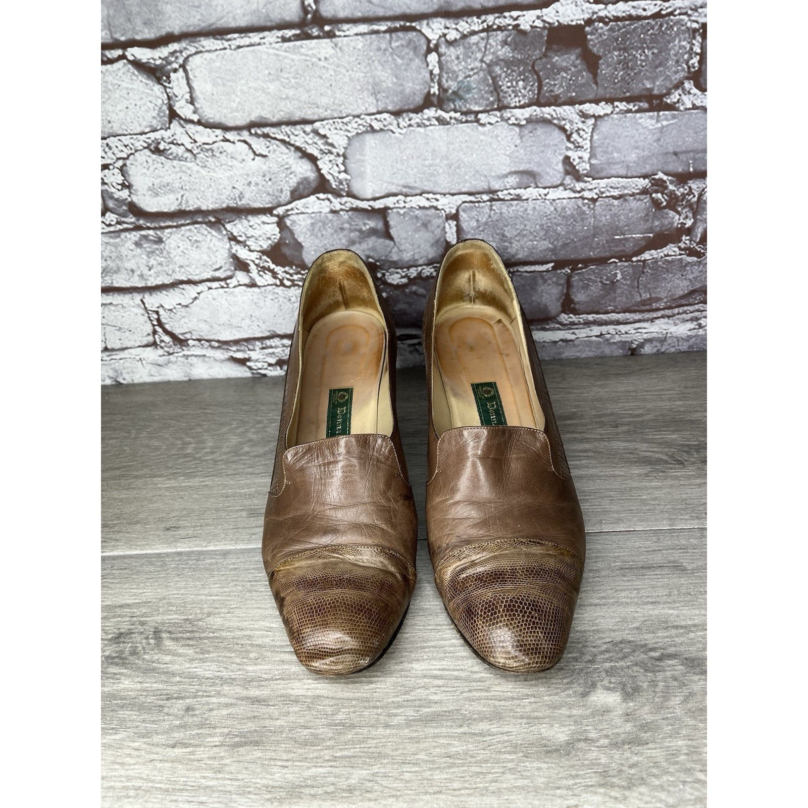 SSSR Venezia Donna Laura Venezia Brown Leather Lizard Embossed Cap Toe Dr Size US 9 / IT 39 - 3 Thumbnail