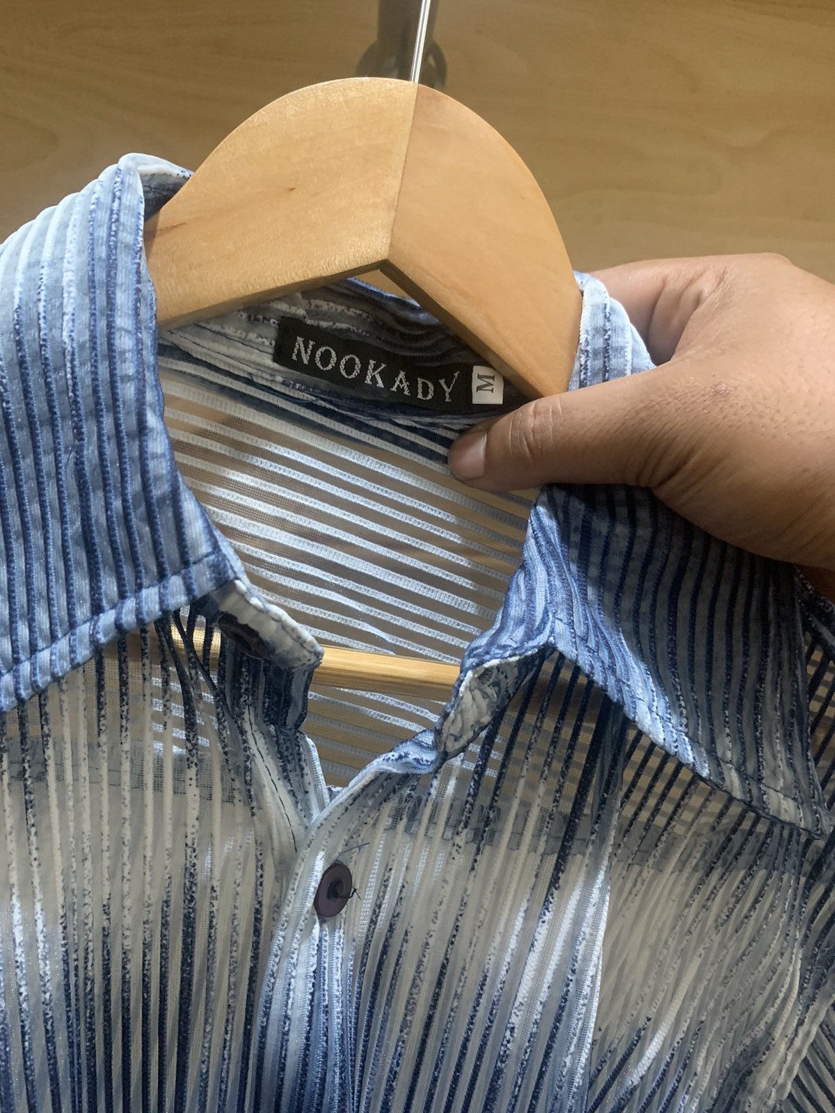 If Six Was Nine Vintage Japan nookady pleated gradation mesh sheer shirt Size US M / EU 48-50 / 2 - 9 Thumbnail