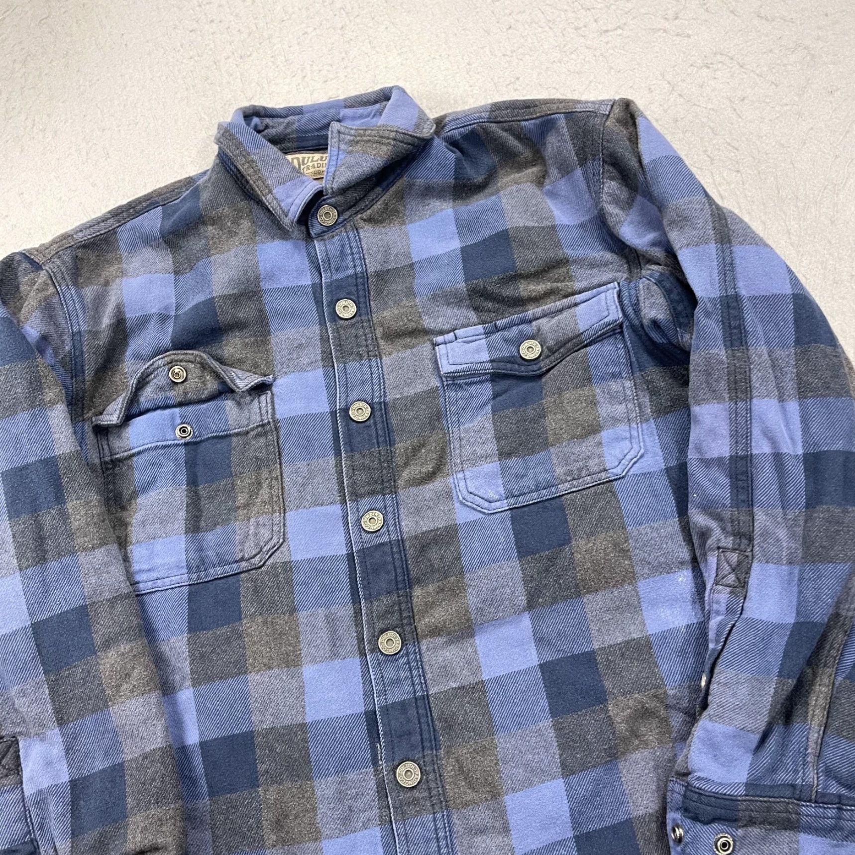 Vintage Duluth Shacket Mens Large Blue Plaid Heavy Flapjack Work Shirt Jacket Size US L / EU 52-54 / 3 - 3 Thumbnail