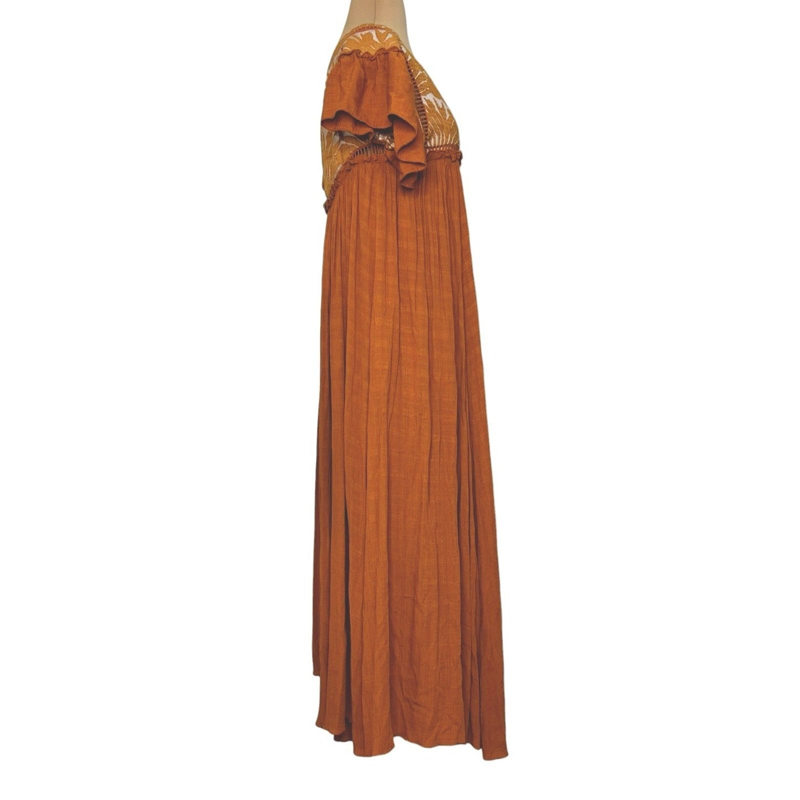 Free People FREE PEOPLE Vintage Charm Embroidered Ruffled Midi Dress XS Size XS / US 0-2 / IT 36-38 - 7 Thumbnail