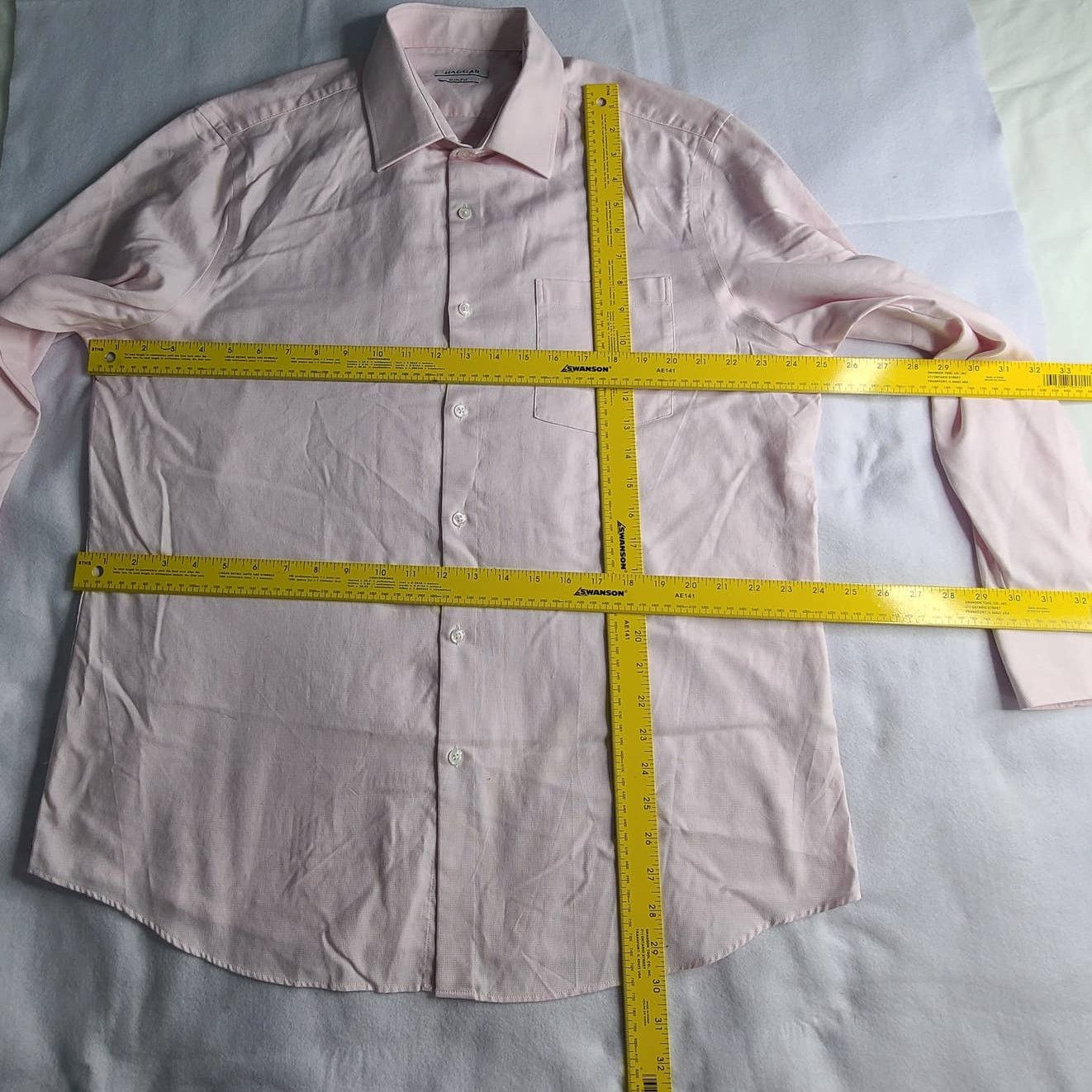 Haggar Haggar Slim Fit Light Pink Button Down Shirt 17-17 1/2 34/35 Size US M / EU 48-50 / 2 - 8 Thumbnail