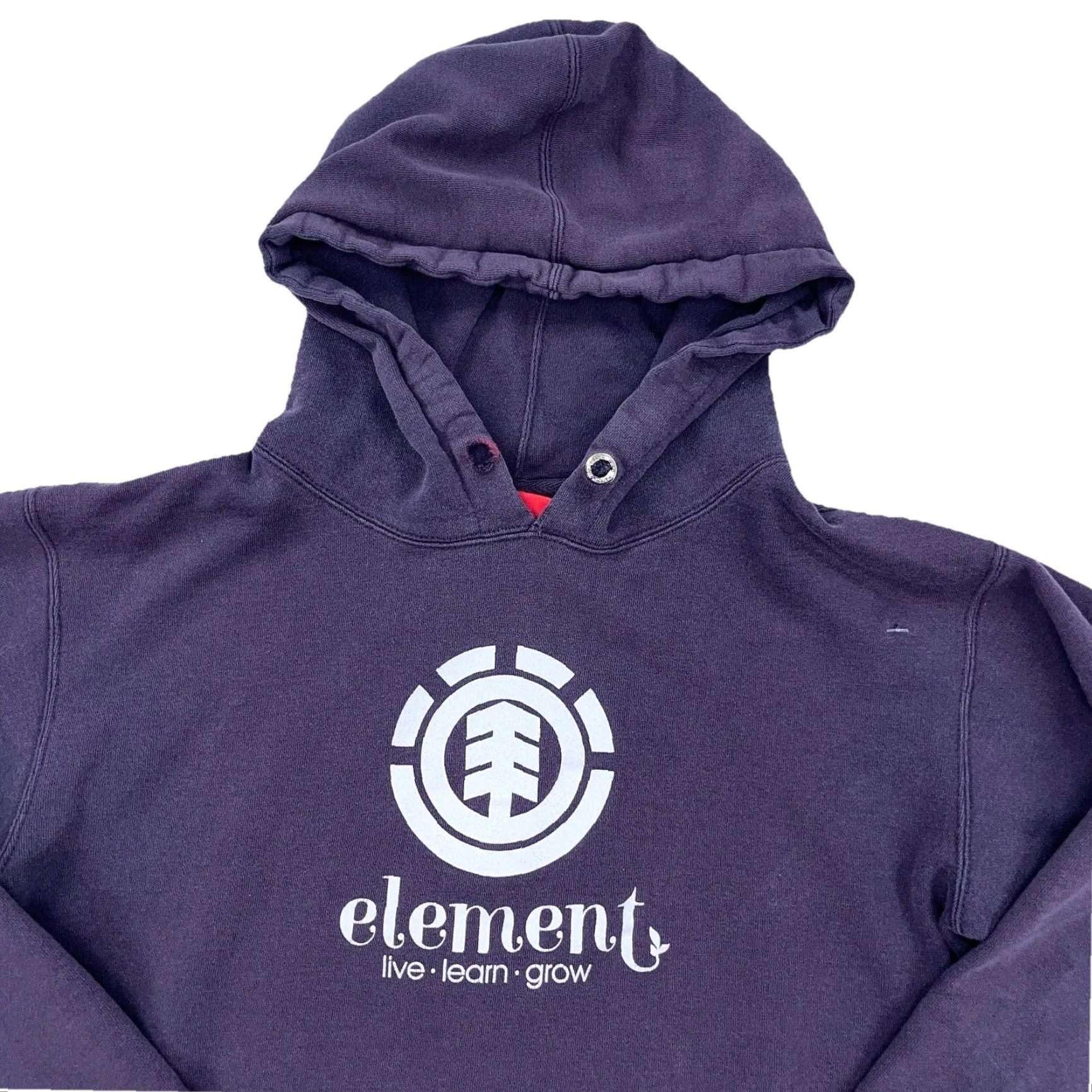 Element VINTAGE Element Hoodie Women L Purple White Embroidered Logo 90s Cartoon Graphic Print Raglan Sleeve Pockets Sweatshirt Sweater Fall Spring Winter Size L / US 10 / IT 46 - 2 Thumbnail